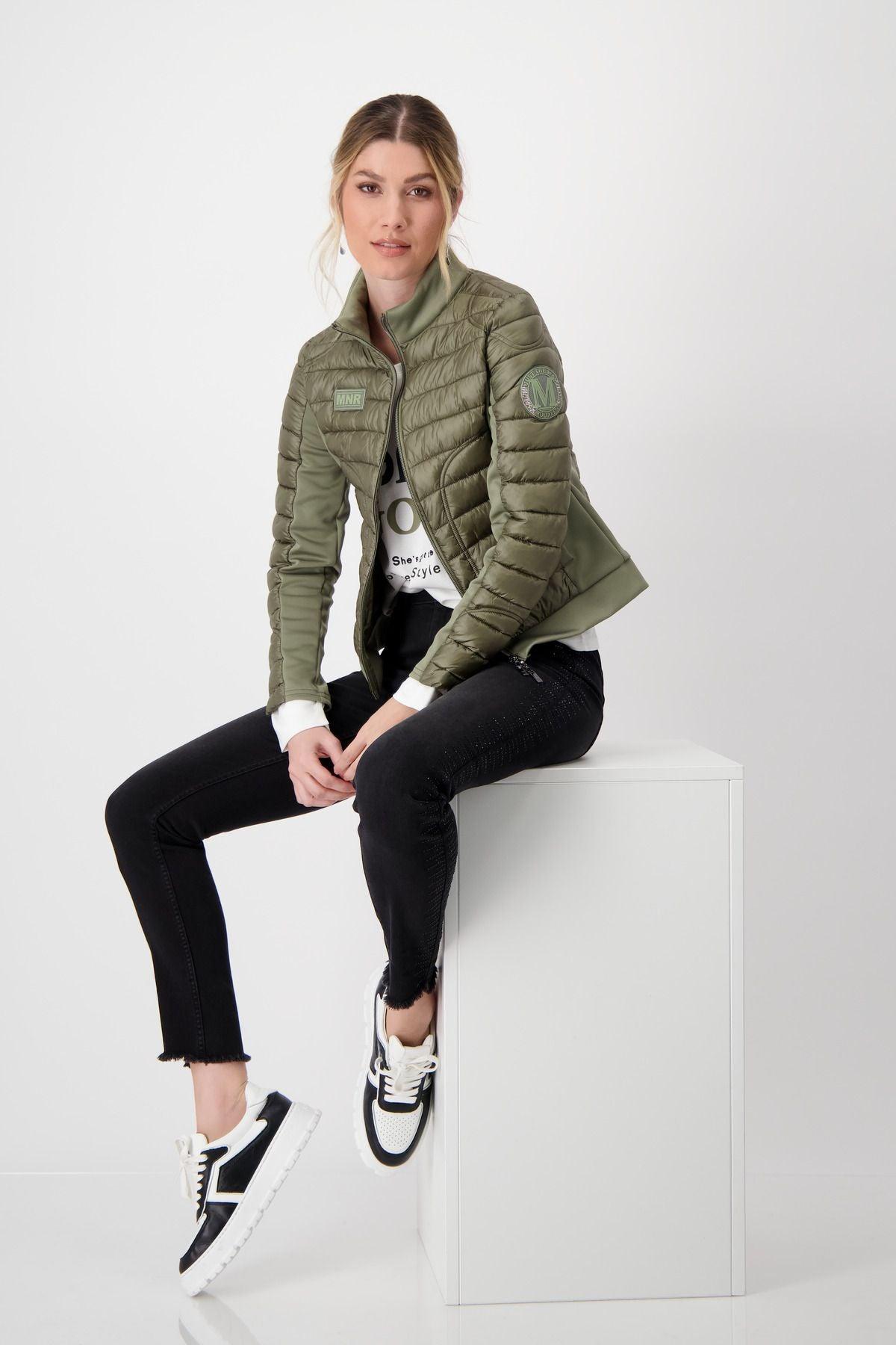 Monari Steppjacke mit Neopren in Grün grün