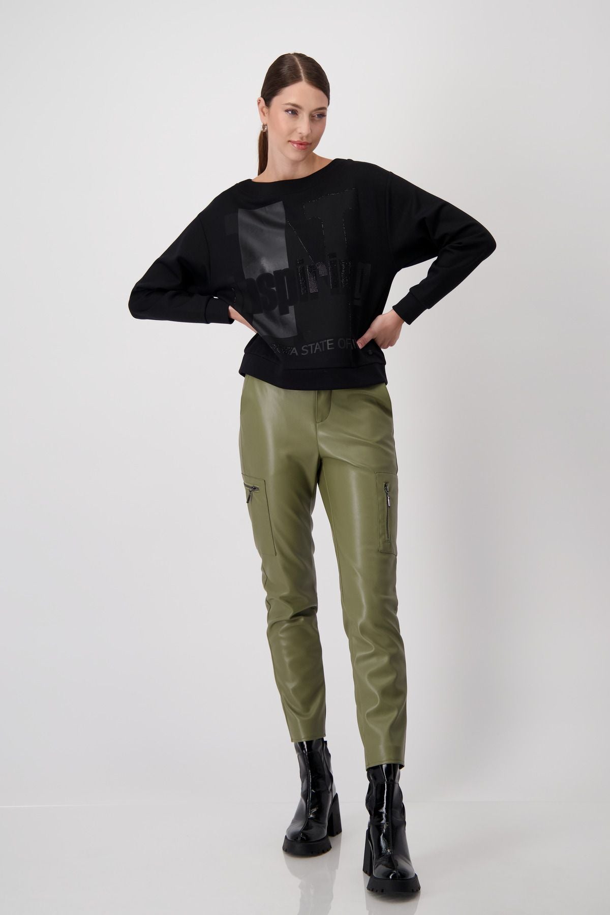Monari Damen Sweatshirt schwarz