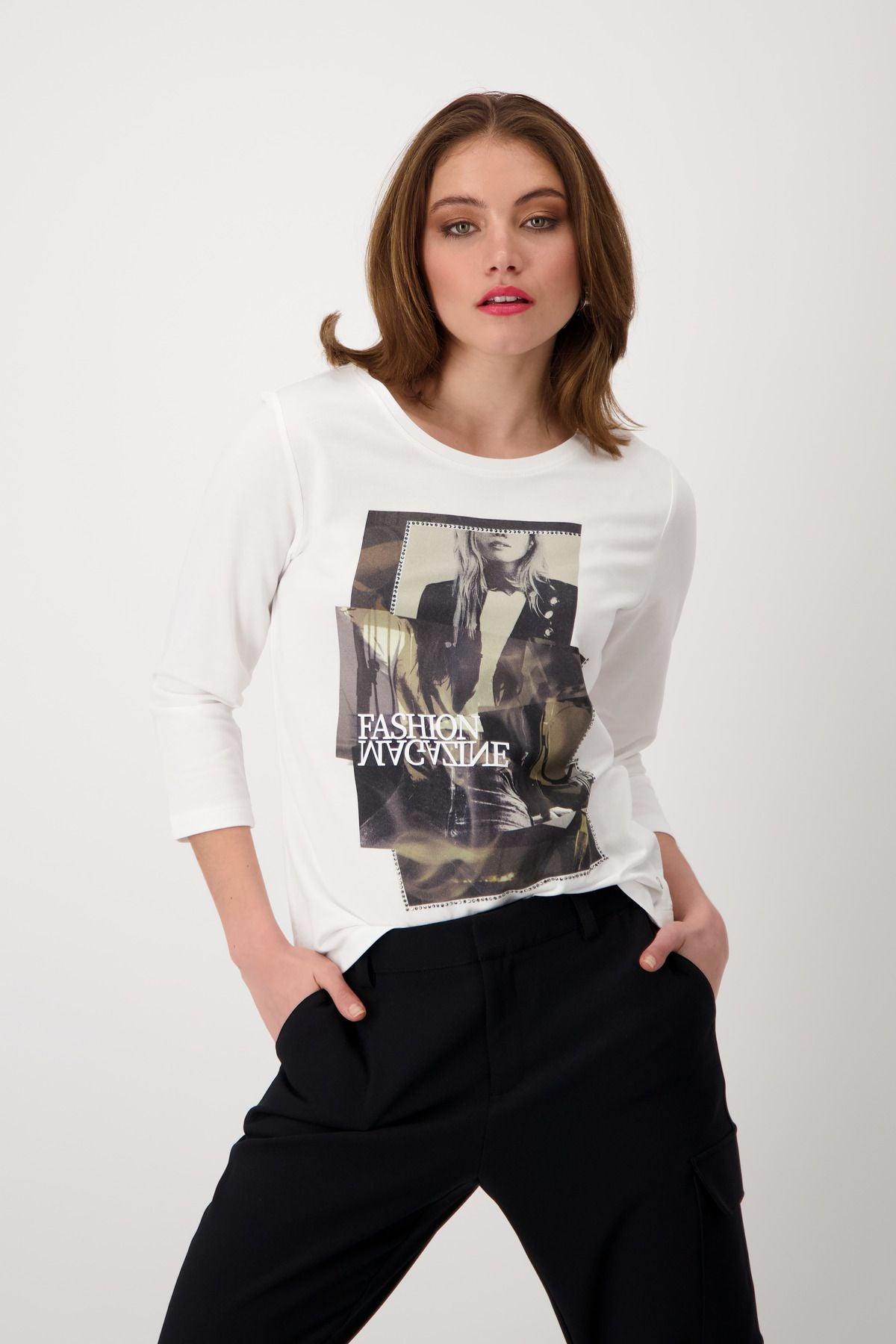 Monari Schirt Damen Print weiß