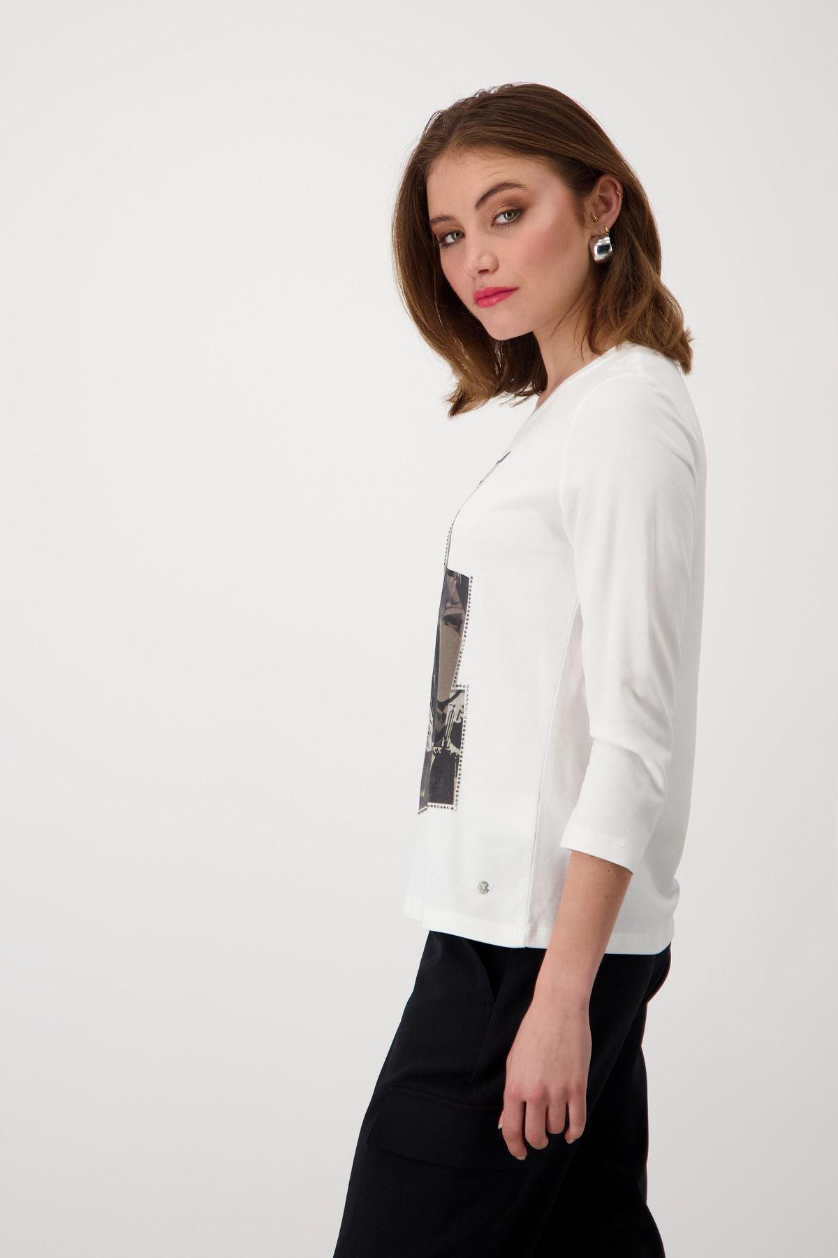 Monari Schirt Damen Print weiß