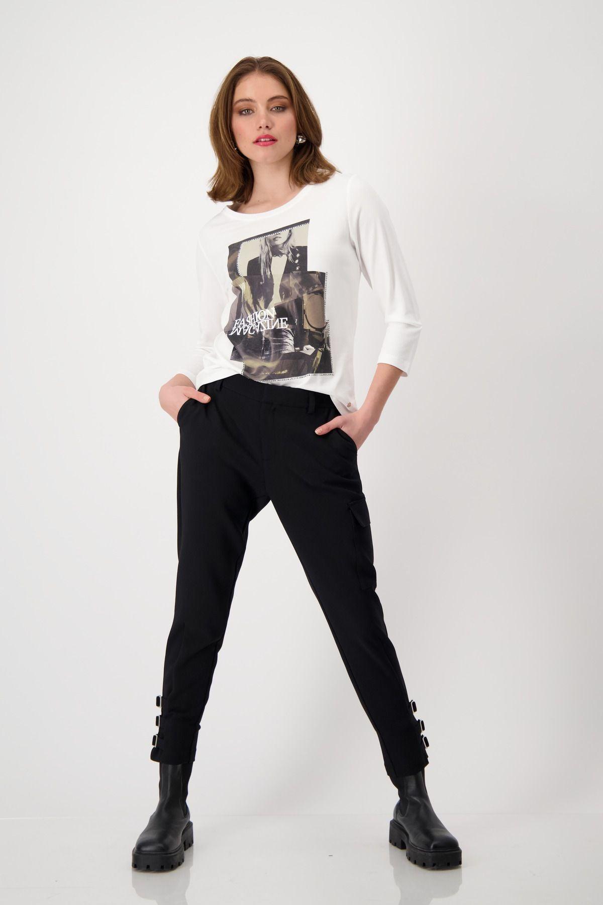 Monari Schirt Damen Print weiß
