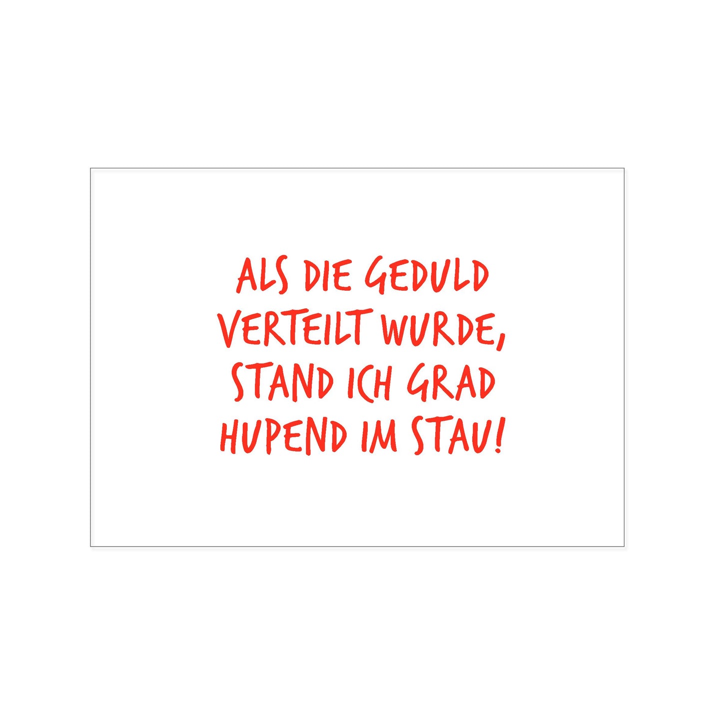 17;30 Hamburg Postkarte quer, Geduld rot