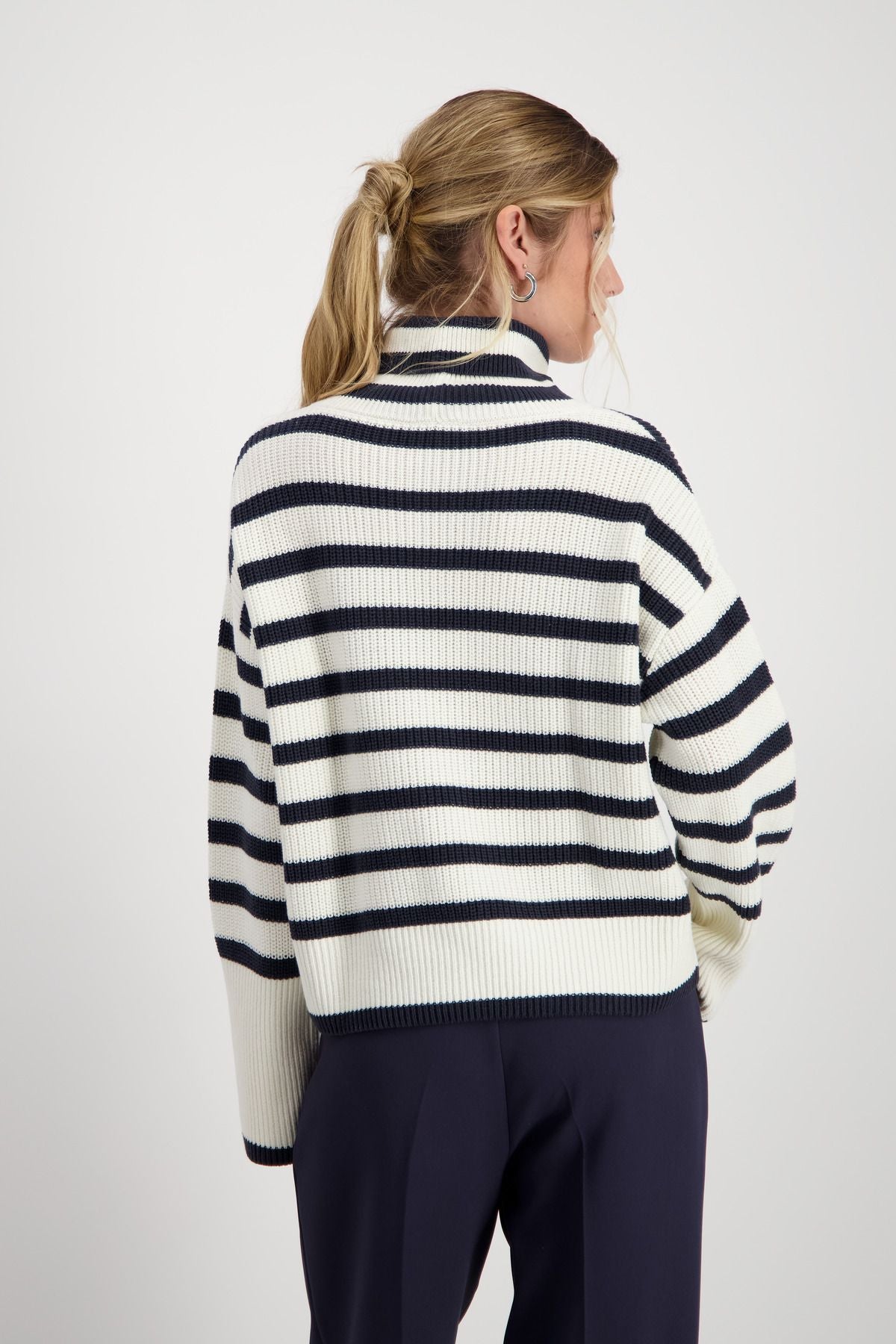 monari Damen Ringelpullover 807961 in Weiß weiß
