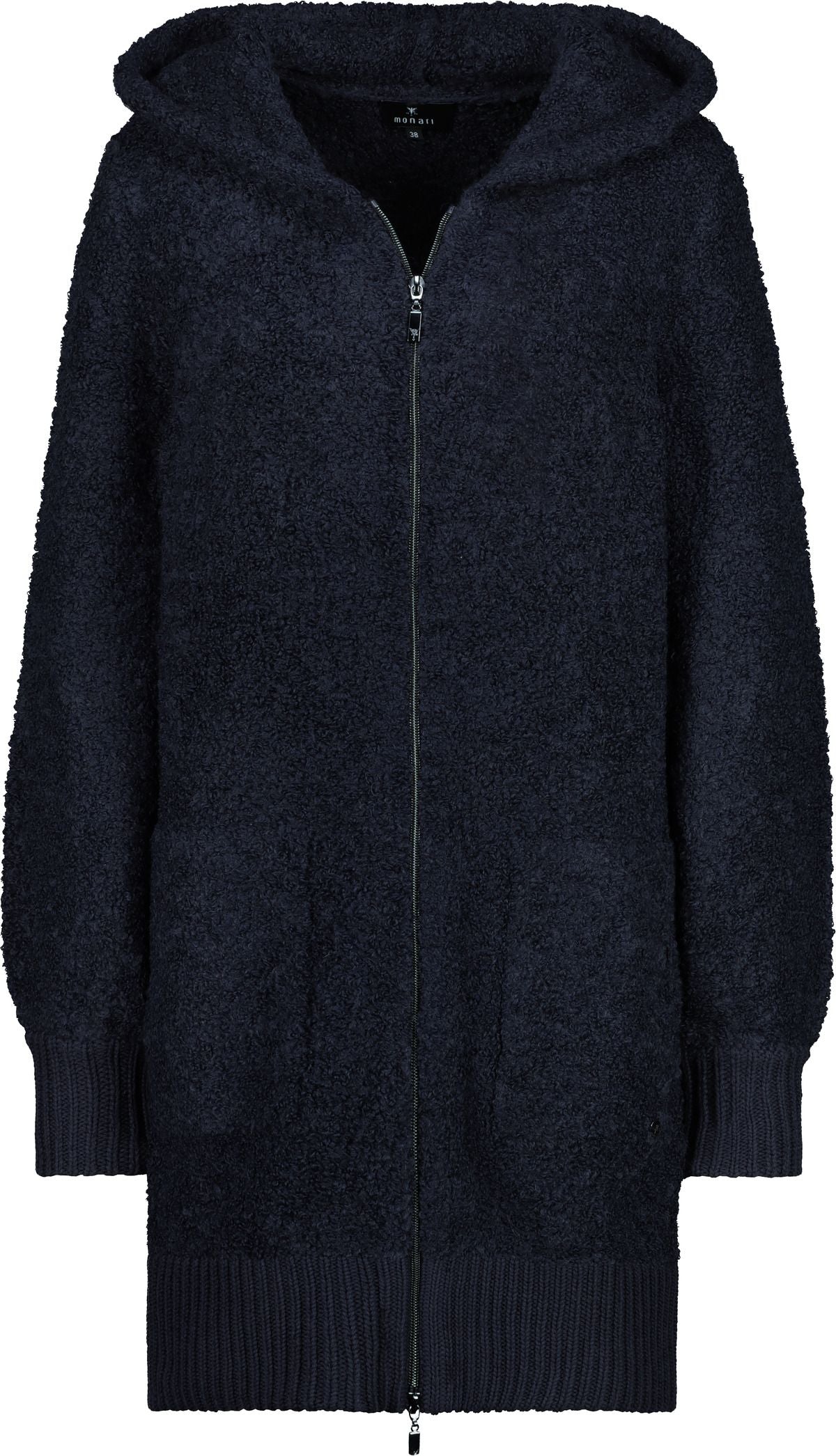 Monari – Monari Damen Boucle Jacke mit Kapuze in Blau