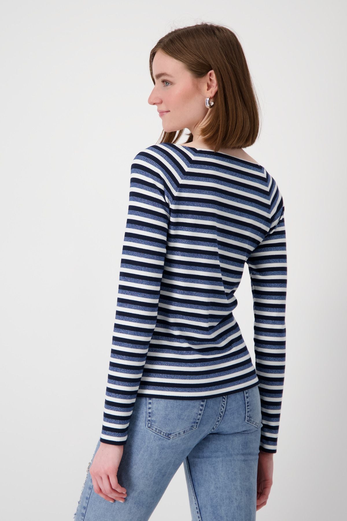 Monari Damen Ringel Shirt blau