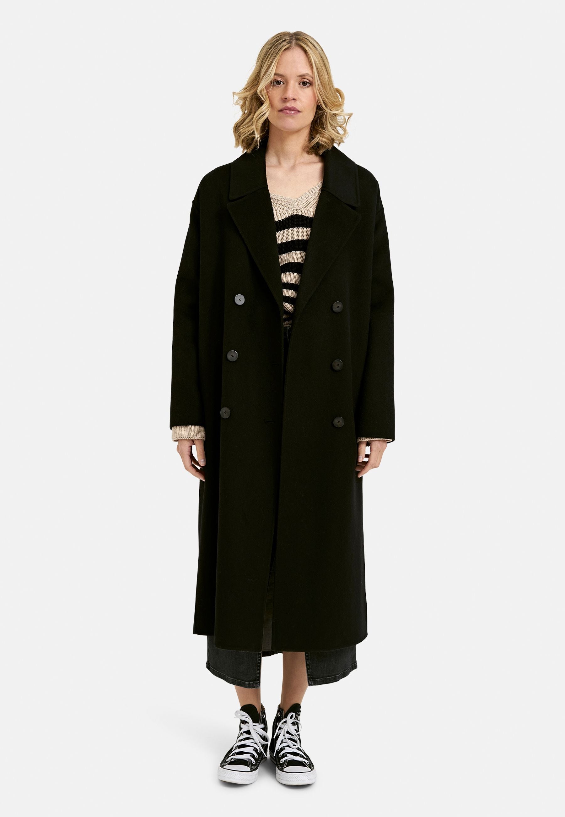 Smith&Soul Damen Wollmantel schwarz