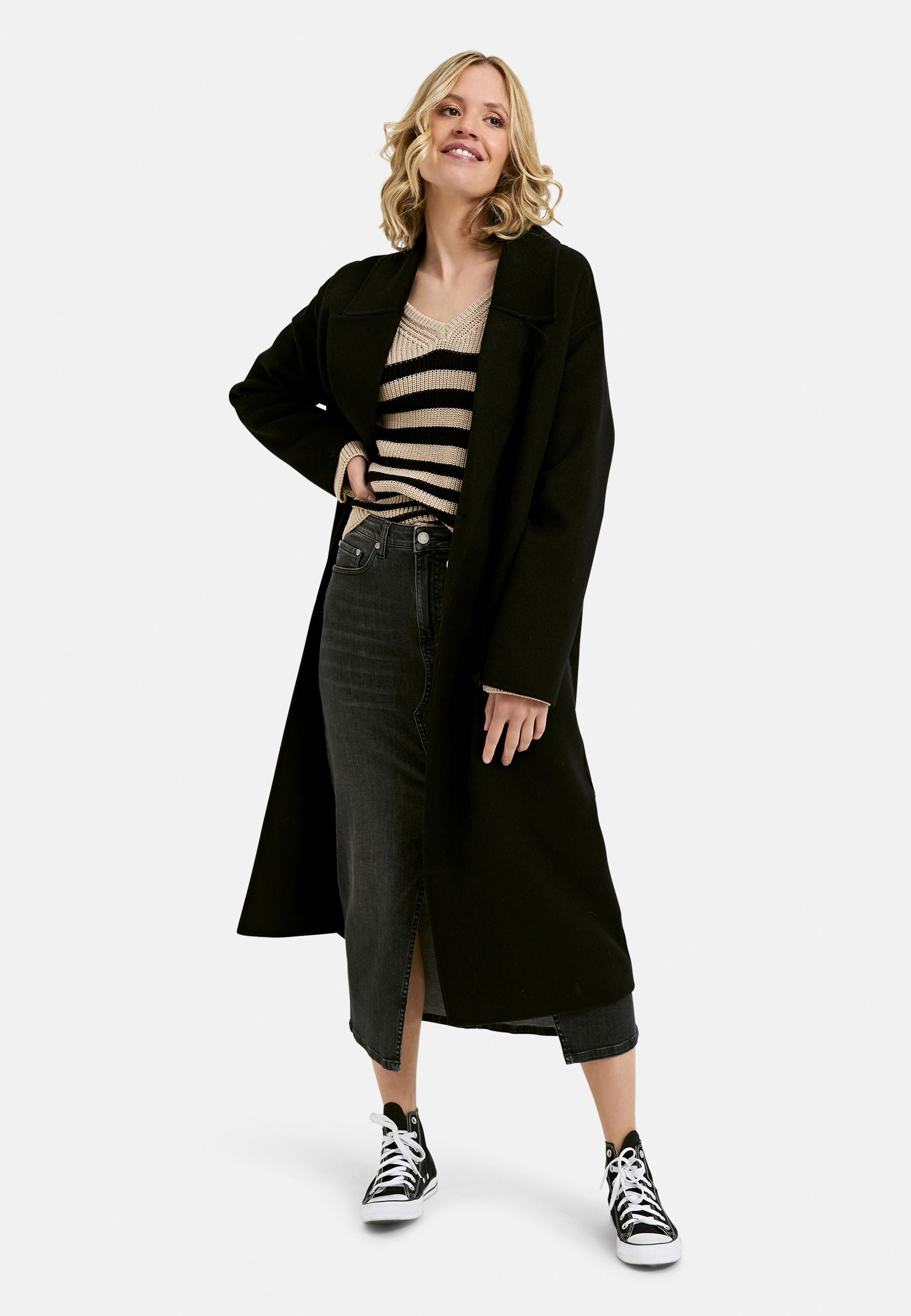Smith&Soul Damen Wollmantel schwarz