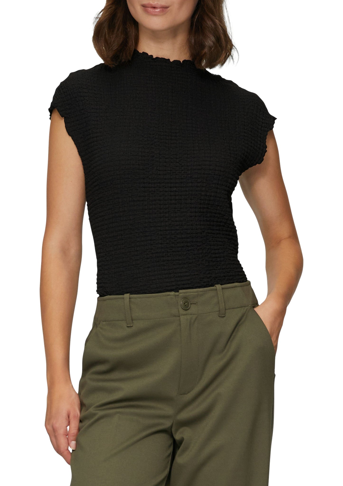 s.Oliver Damen T-Shirt schwarz