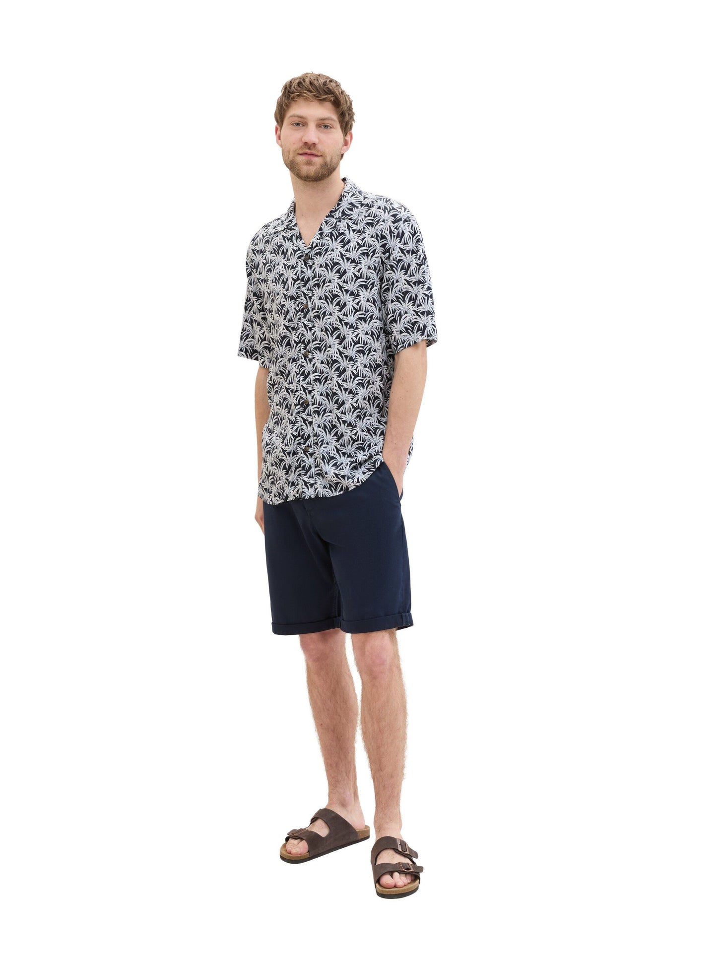 Tom Tailor Herren Kurzarmhemd blau