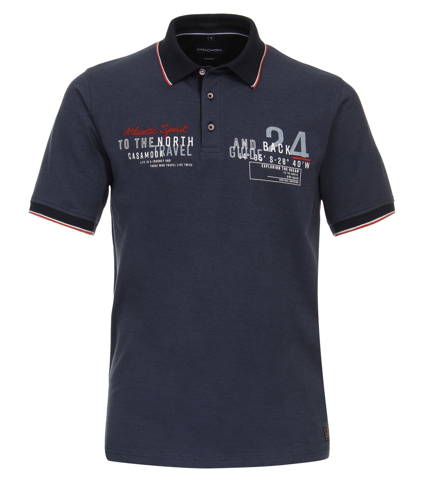 Casa Moda Herren Polo-Shirt mit Print 3XL blau