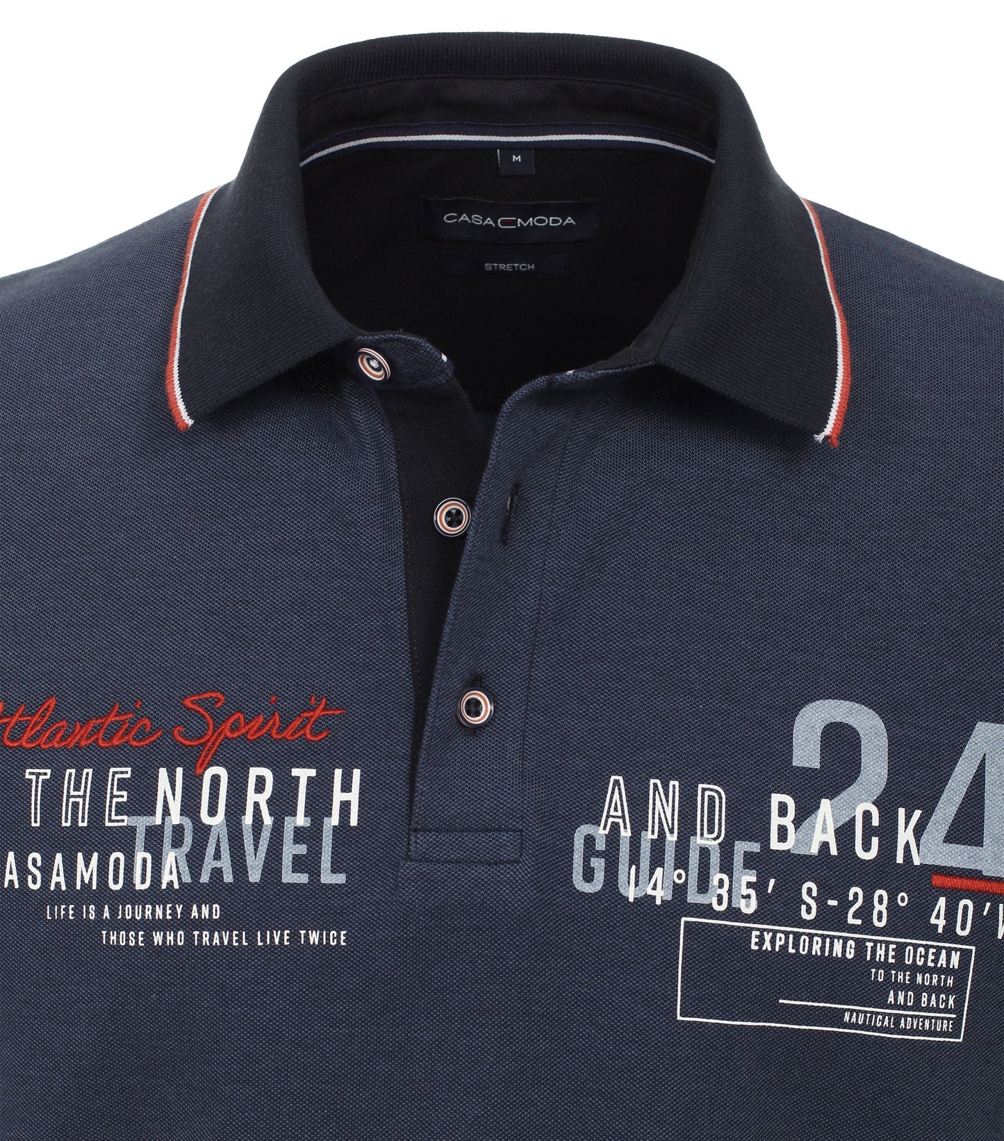 Casa Moda Herren Polo-Shirt mit Print blau