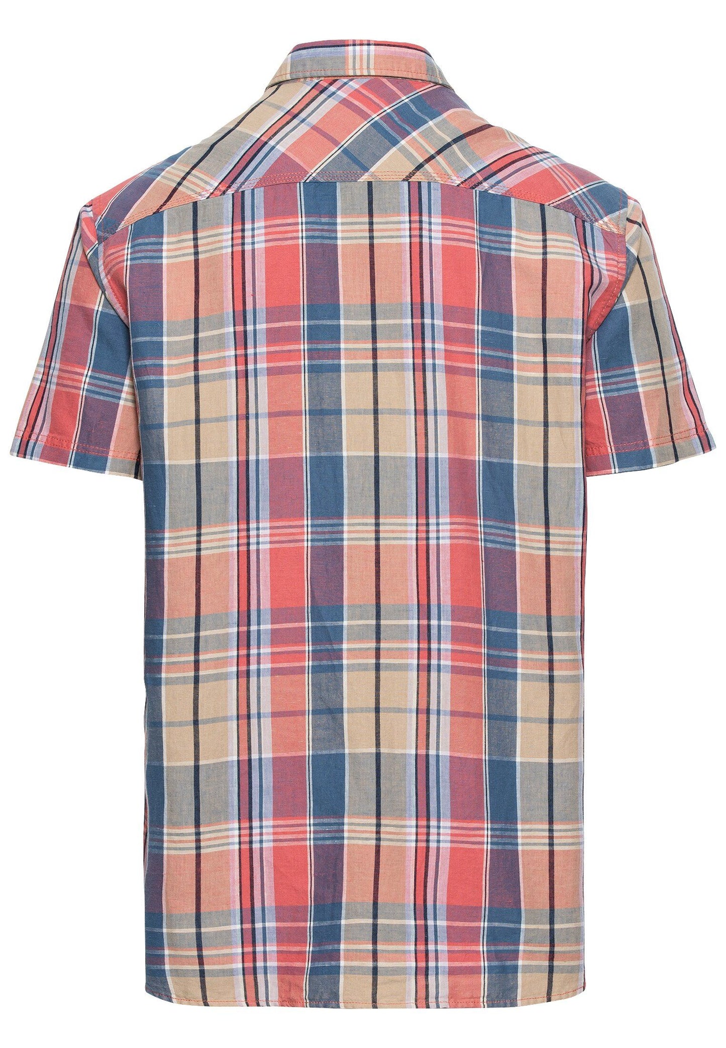 Camel Active Herren Karohemd aus Leinenmix rot