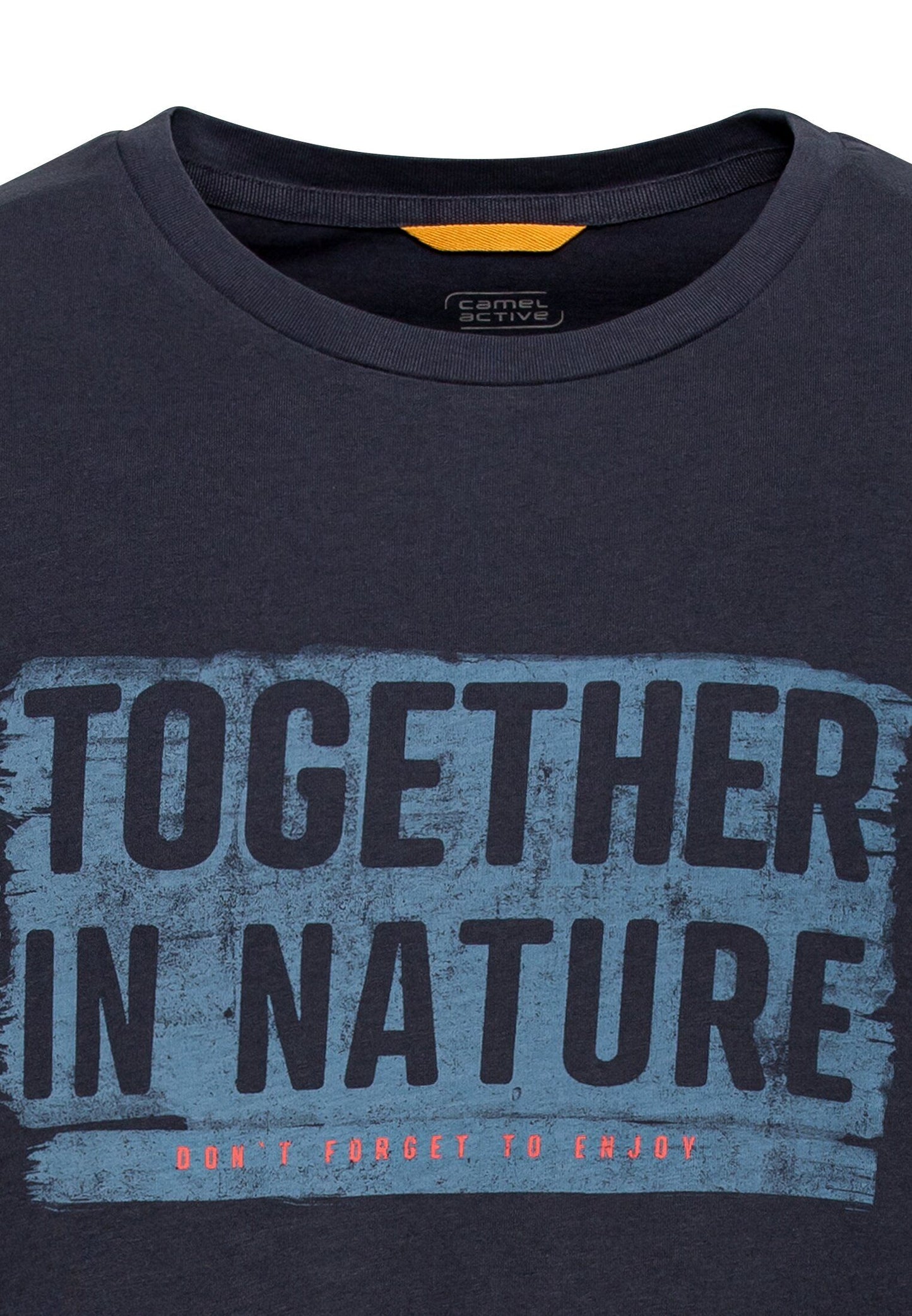 Camel Active Herren Jersey T-Shirt aus zertifiziertem Organic Cotton blau