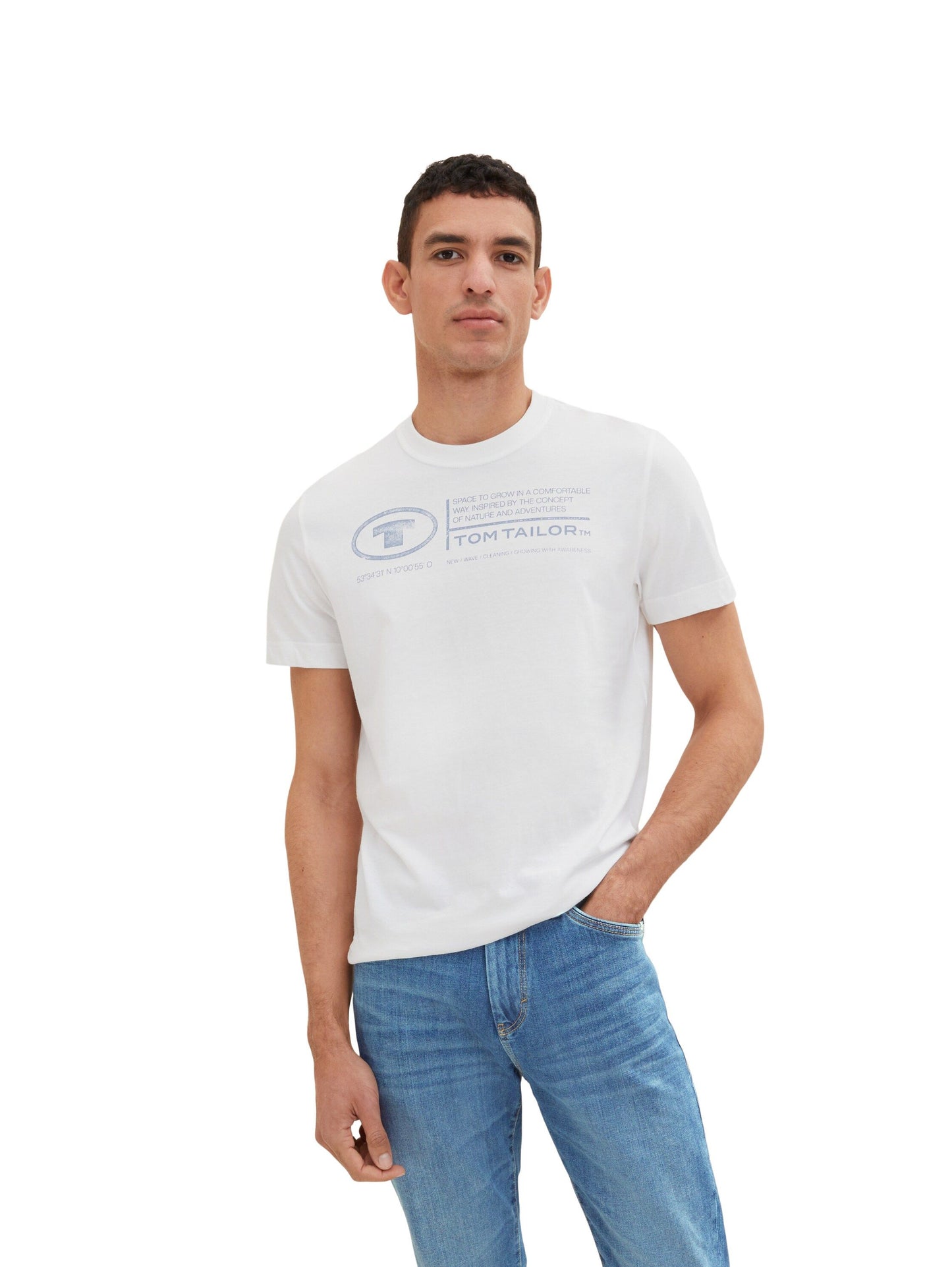 Tom Tailor Jerren T-Shirt mit Print weiß