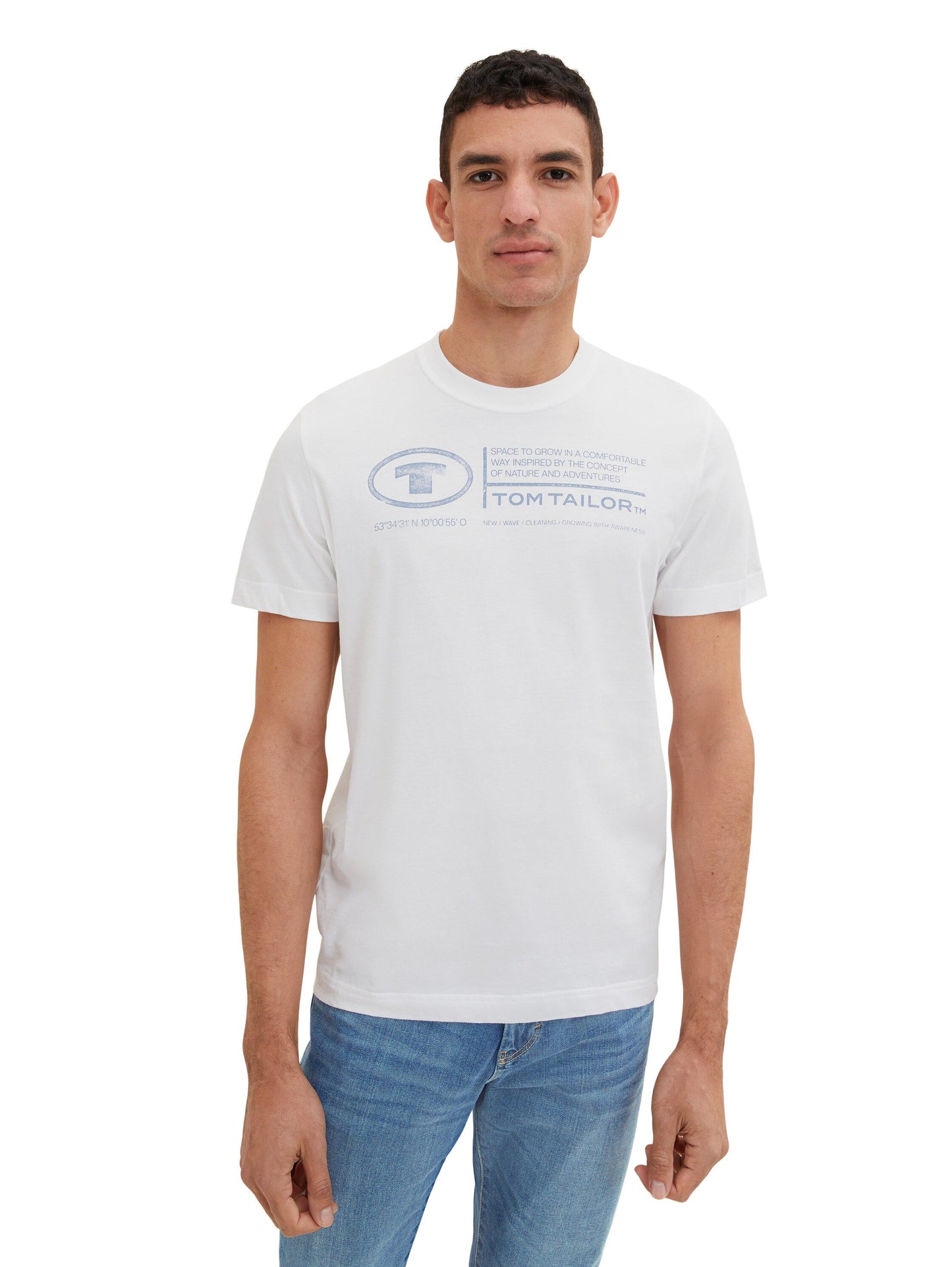 Tom Tailor Jerren T-Shirt mit Print weiß