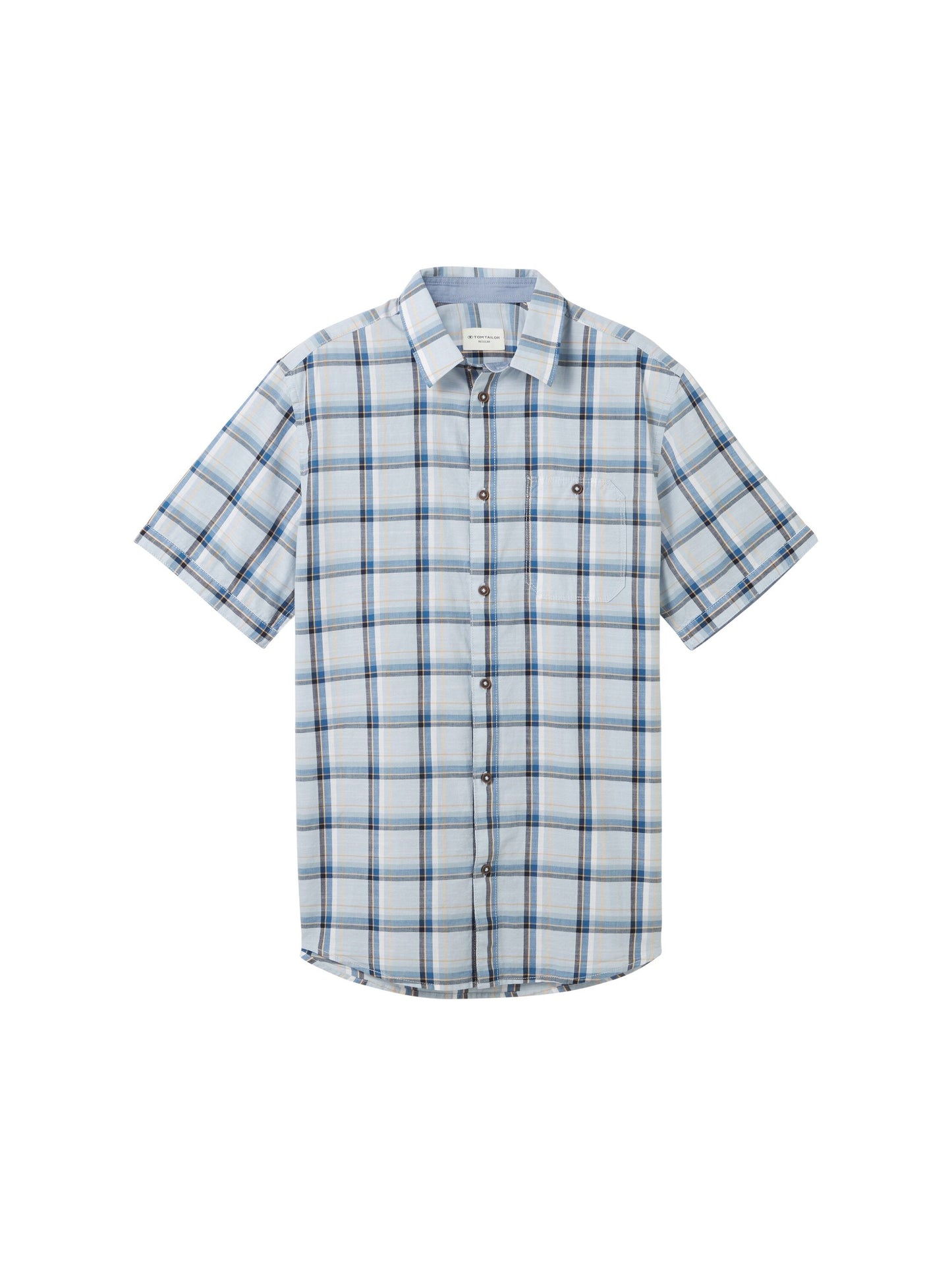 Tom Tailor Herren Kurzarmhemd blau