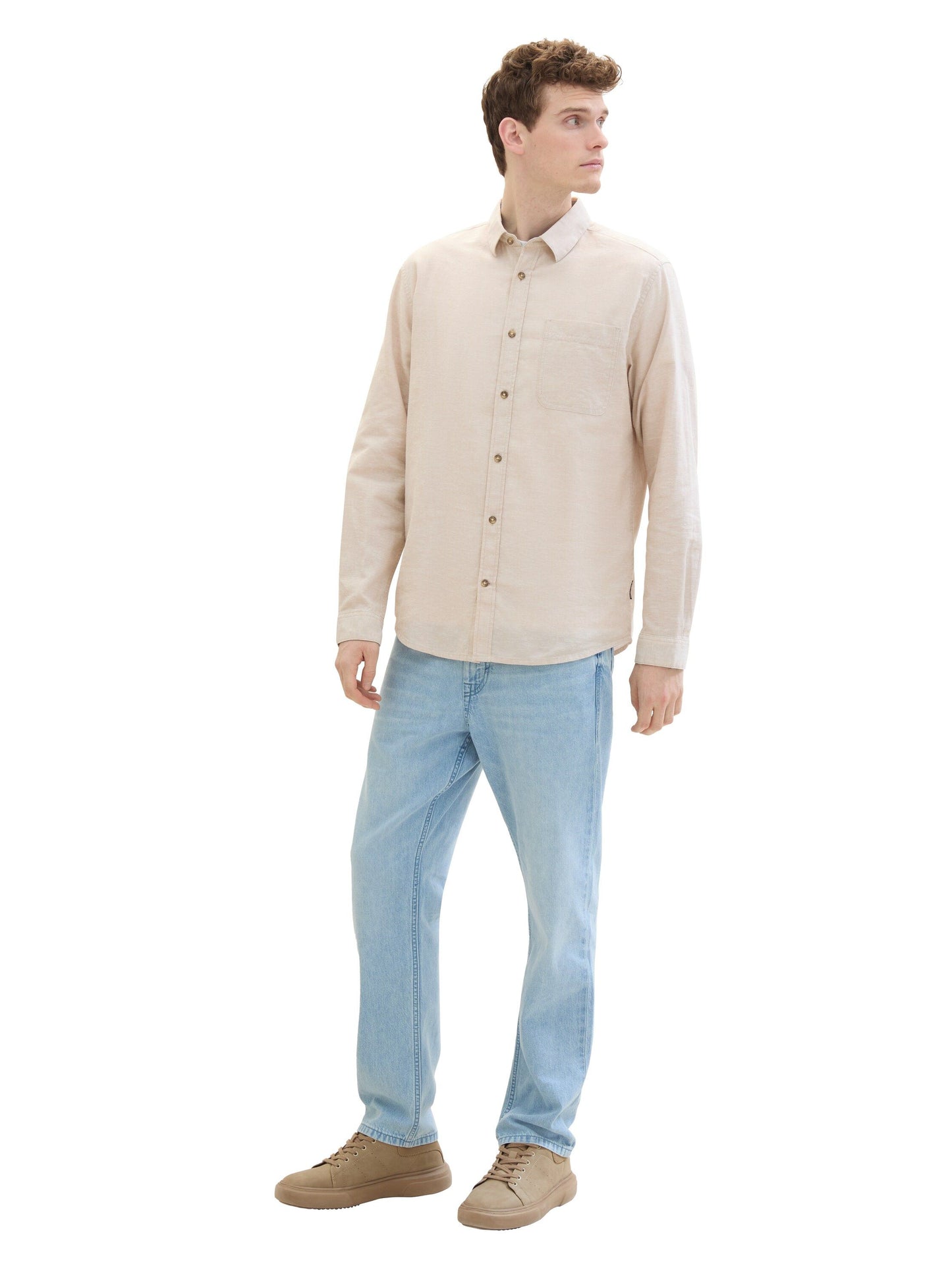 Tom Tailor Herren Leinenhemd braun
