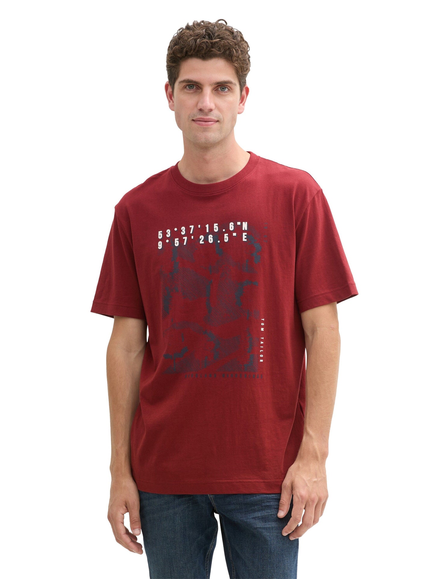 Tom Tailor Herren T-Shirt mit Print rot