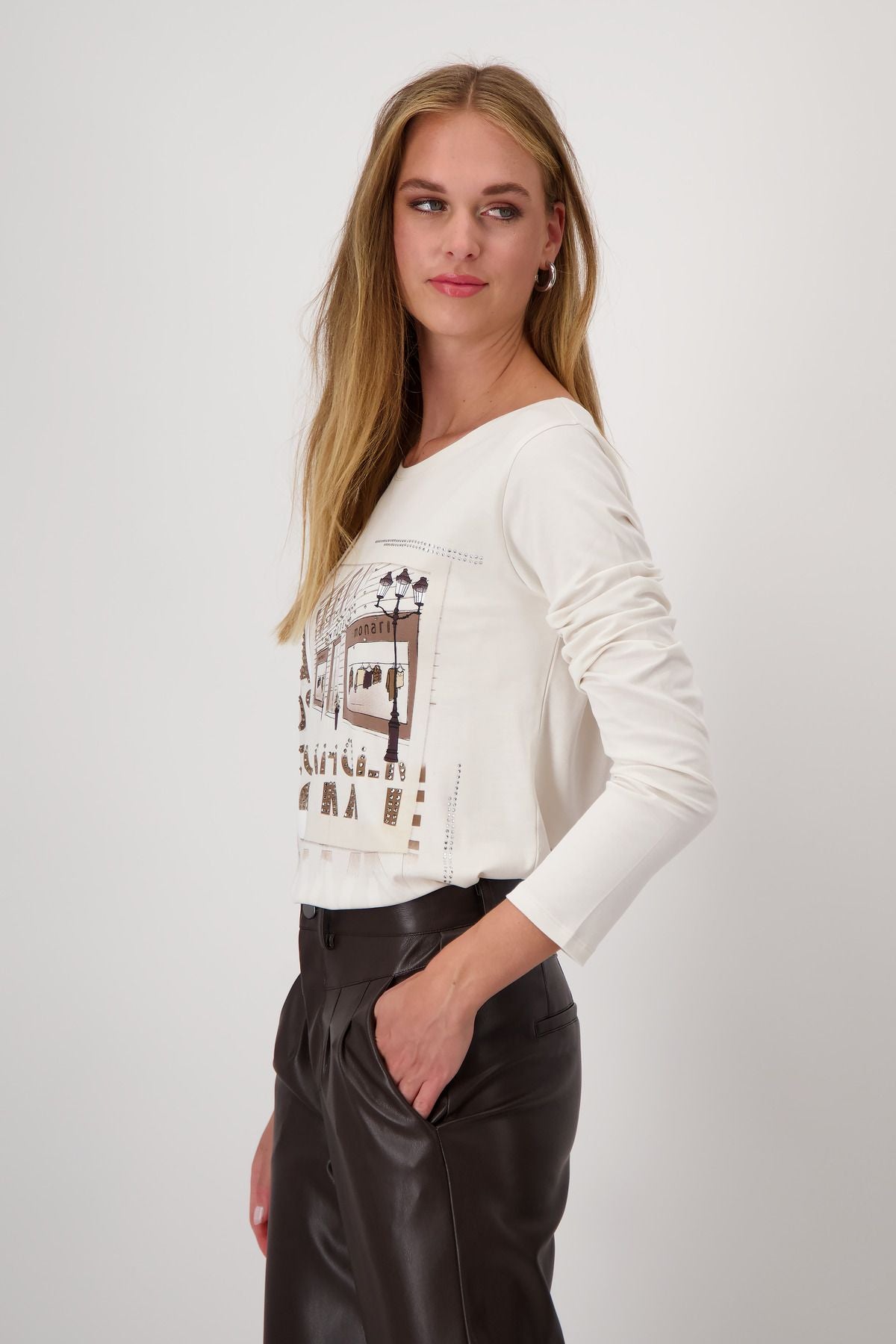 Monari Damen Longsleeve beige