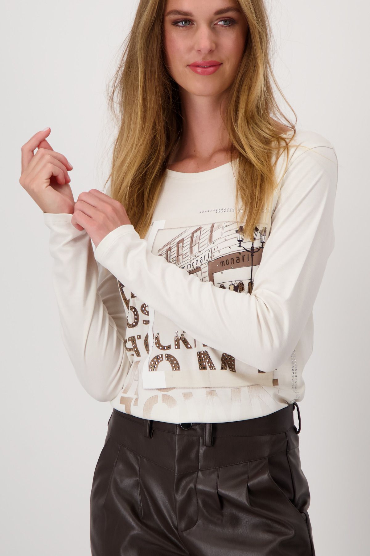 Monari Damen Longsleeve beige