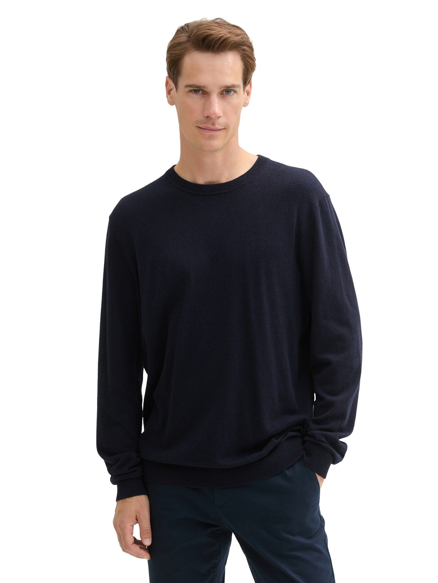 Tom Tailor Herren Strickpullover blau
