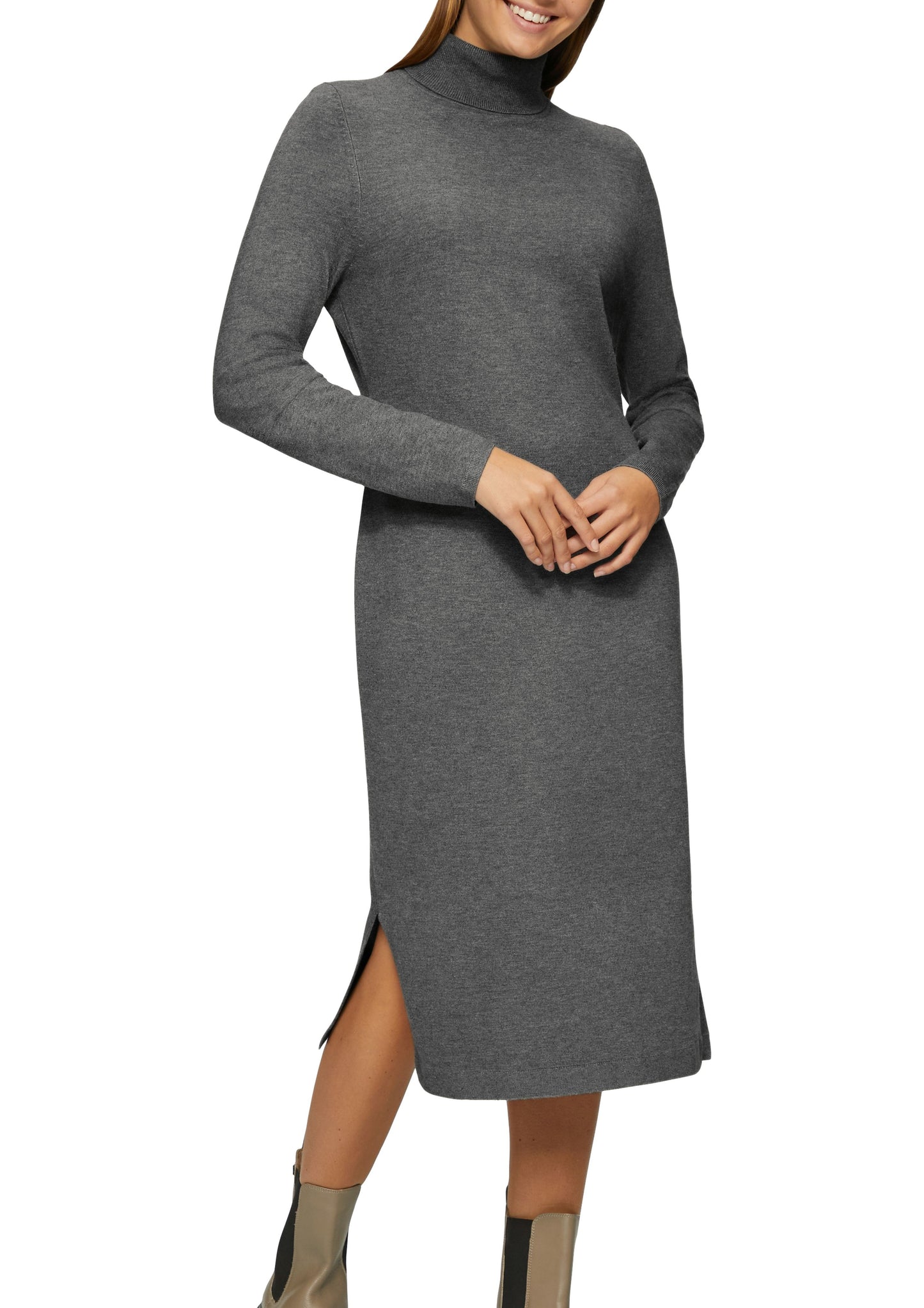s. Oliver Damen Strickkleid grau