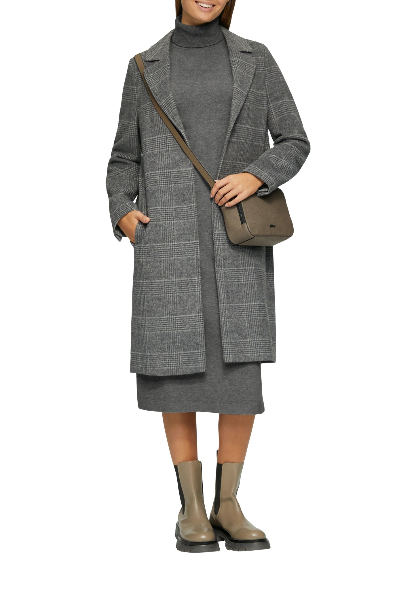 s. Oliver Damen Strickkleid grau