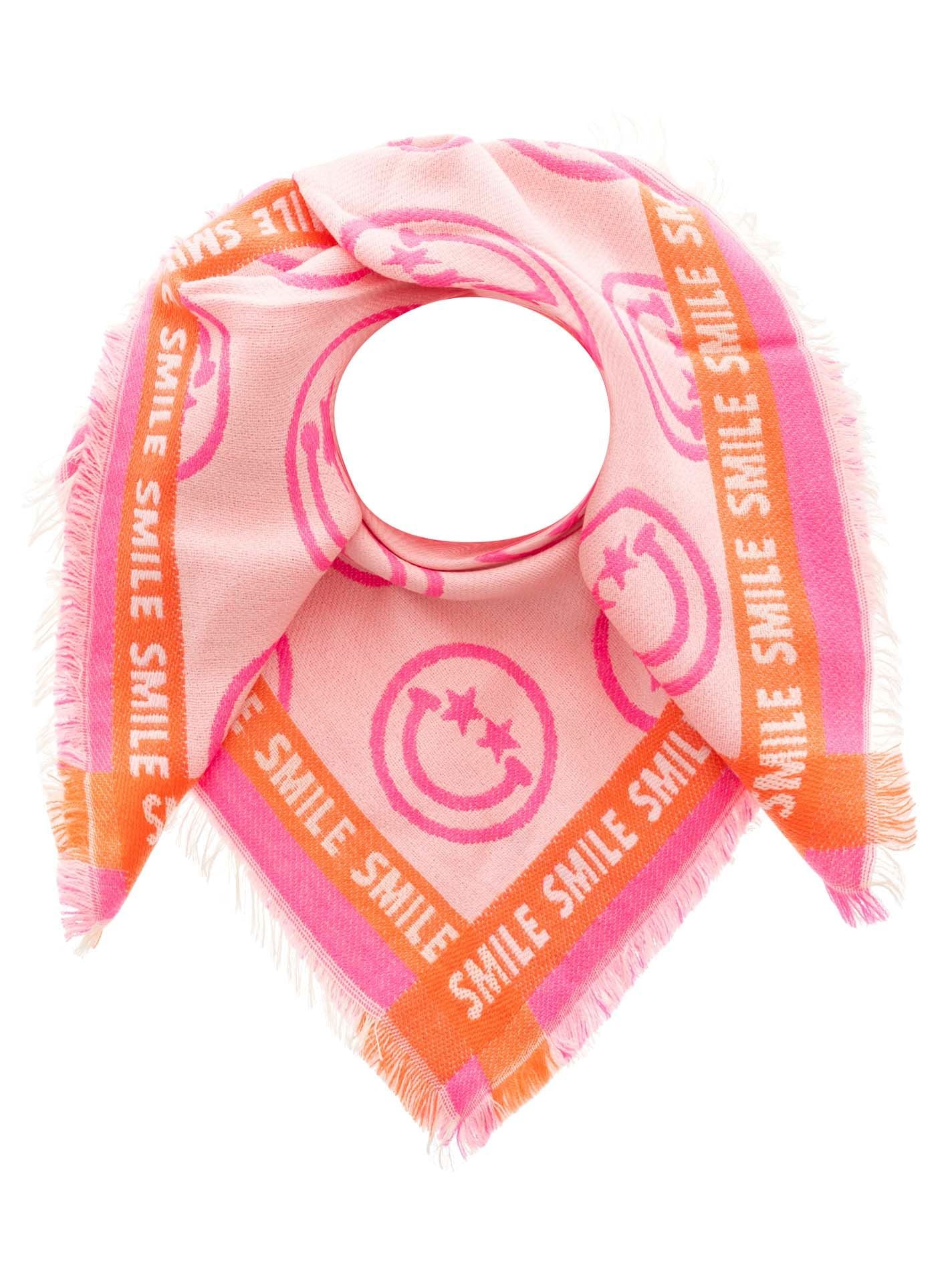 Zwillingsherz Damen Schal Happy Smiley pink