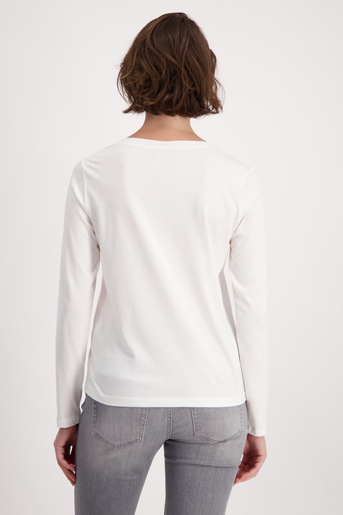 Monari Damen Longsleeve Shirt weiß