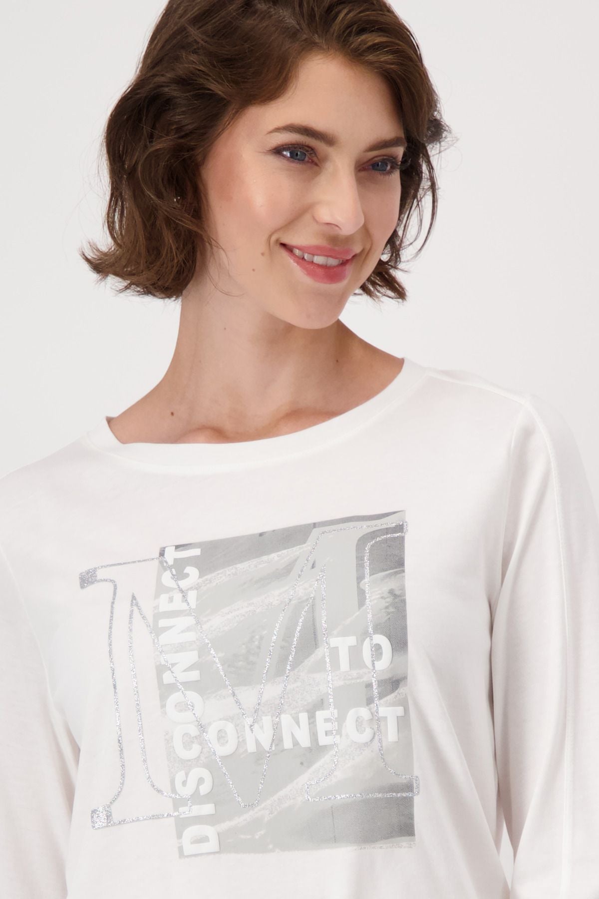 Monari Damen Longsleeve Shirt weiß