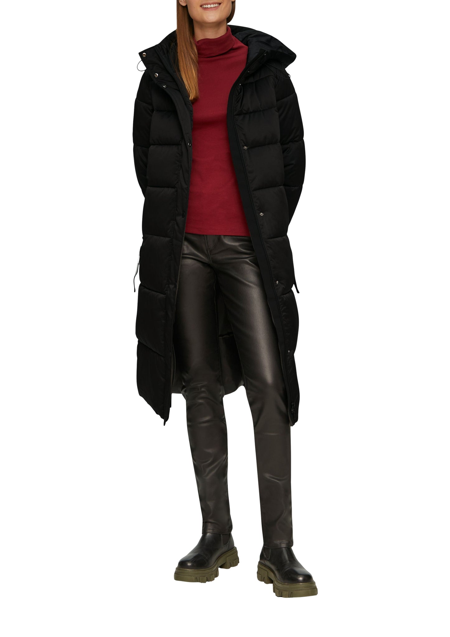s.Oliver Damen Puffermantel schwarz