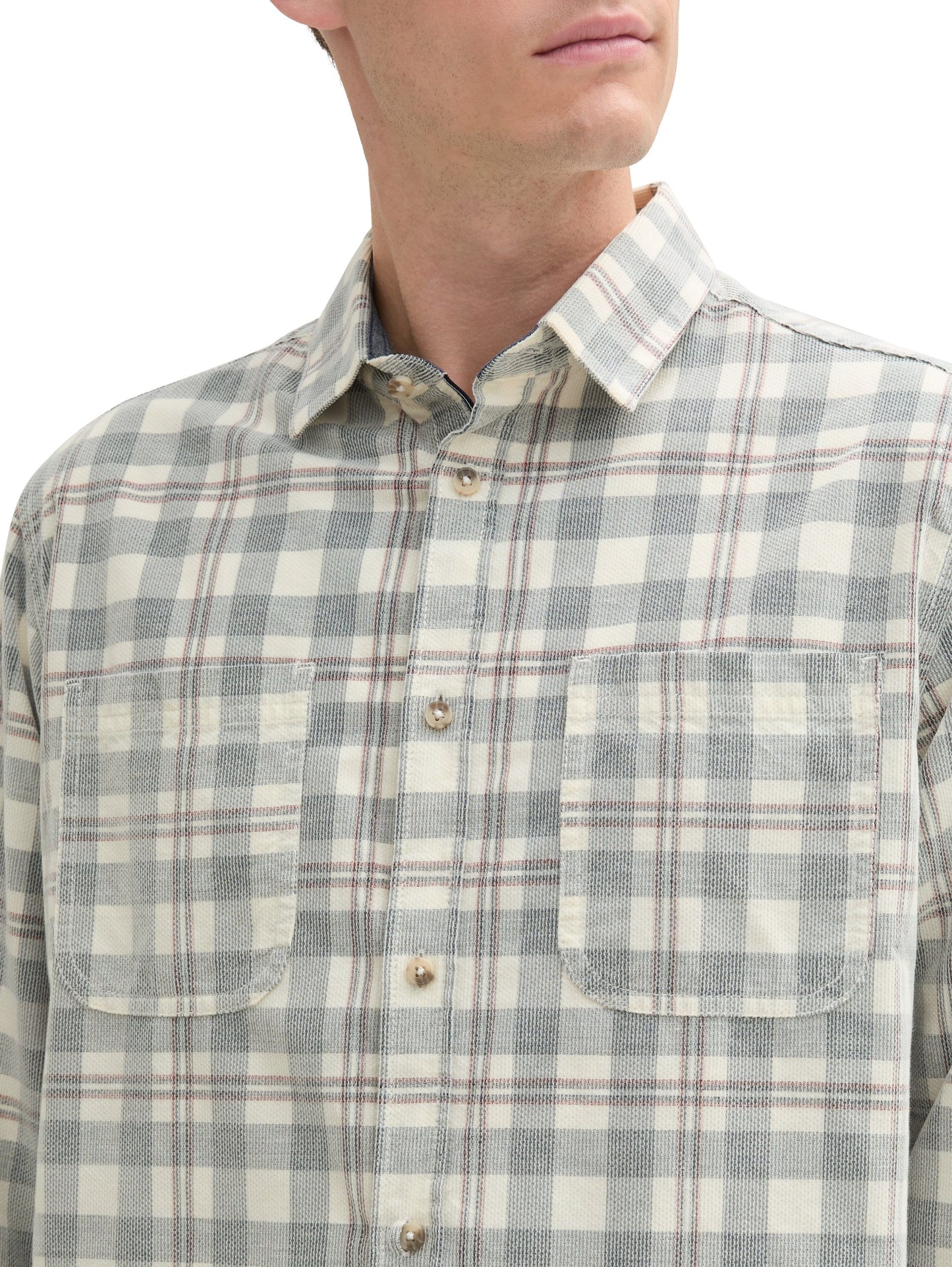 Tom Tailor – Tom Tailor Herren Cordhemd mit Karomuster