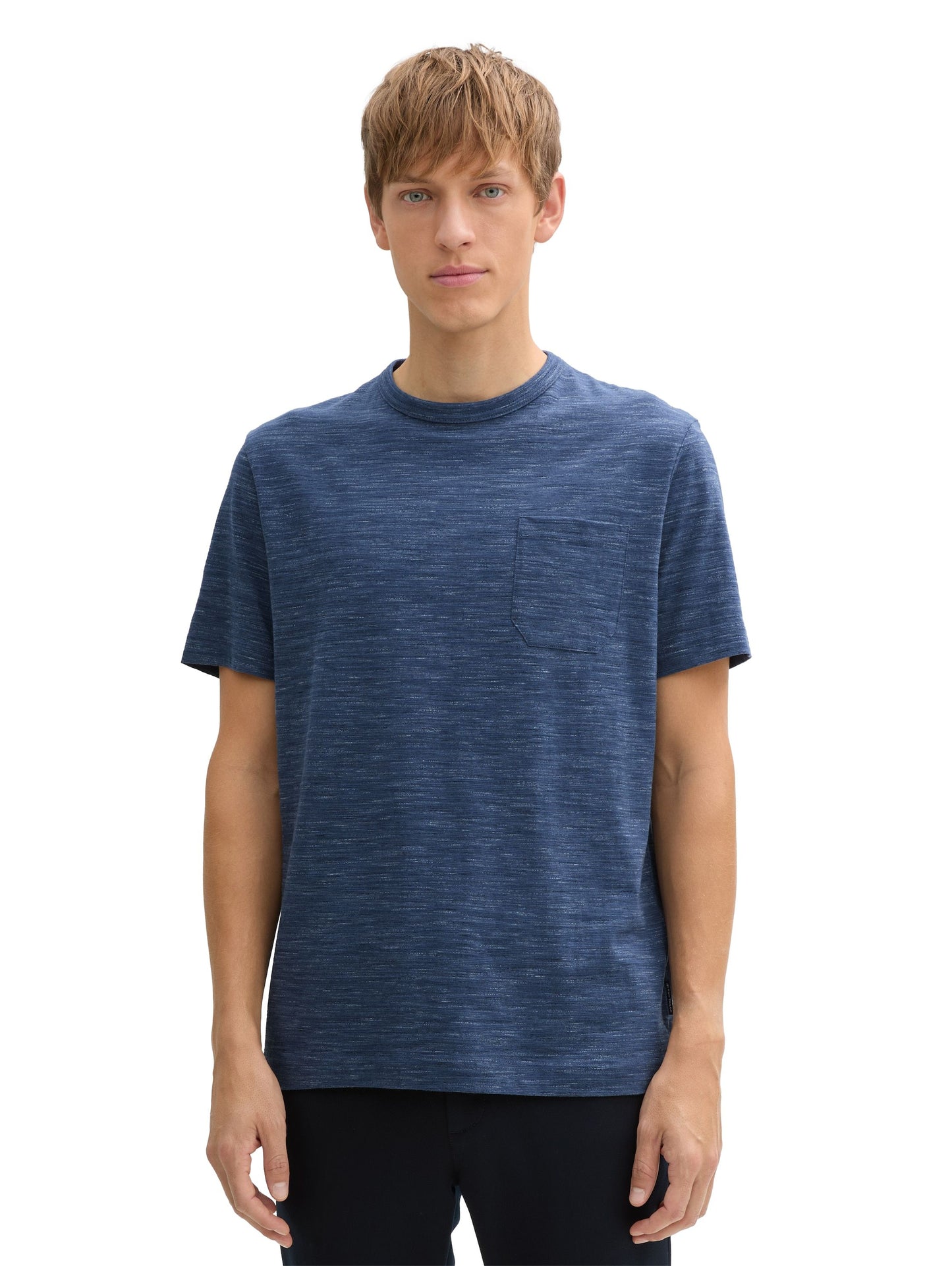Tom Tailor Herren T-Shirt mit Brusttasche blau