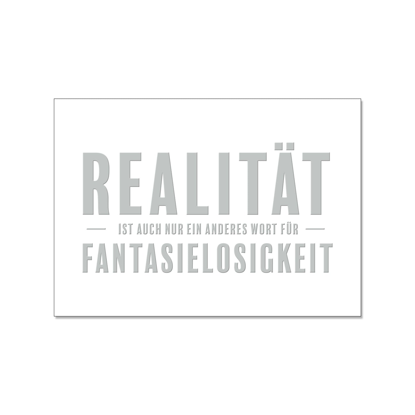 Postkarte quer, Realität weiß