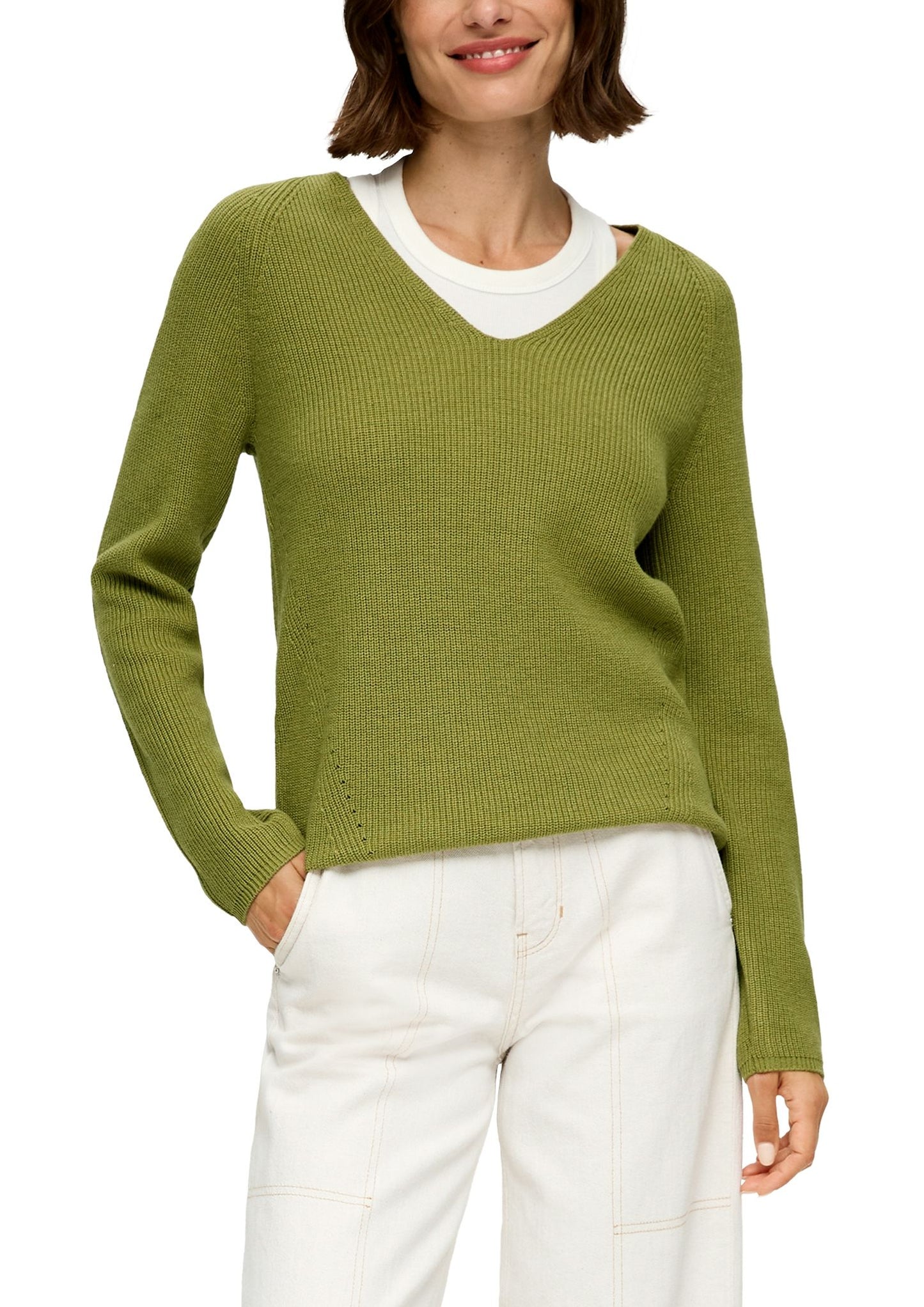 s.Oliver Damen Strickpullover grün