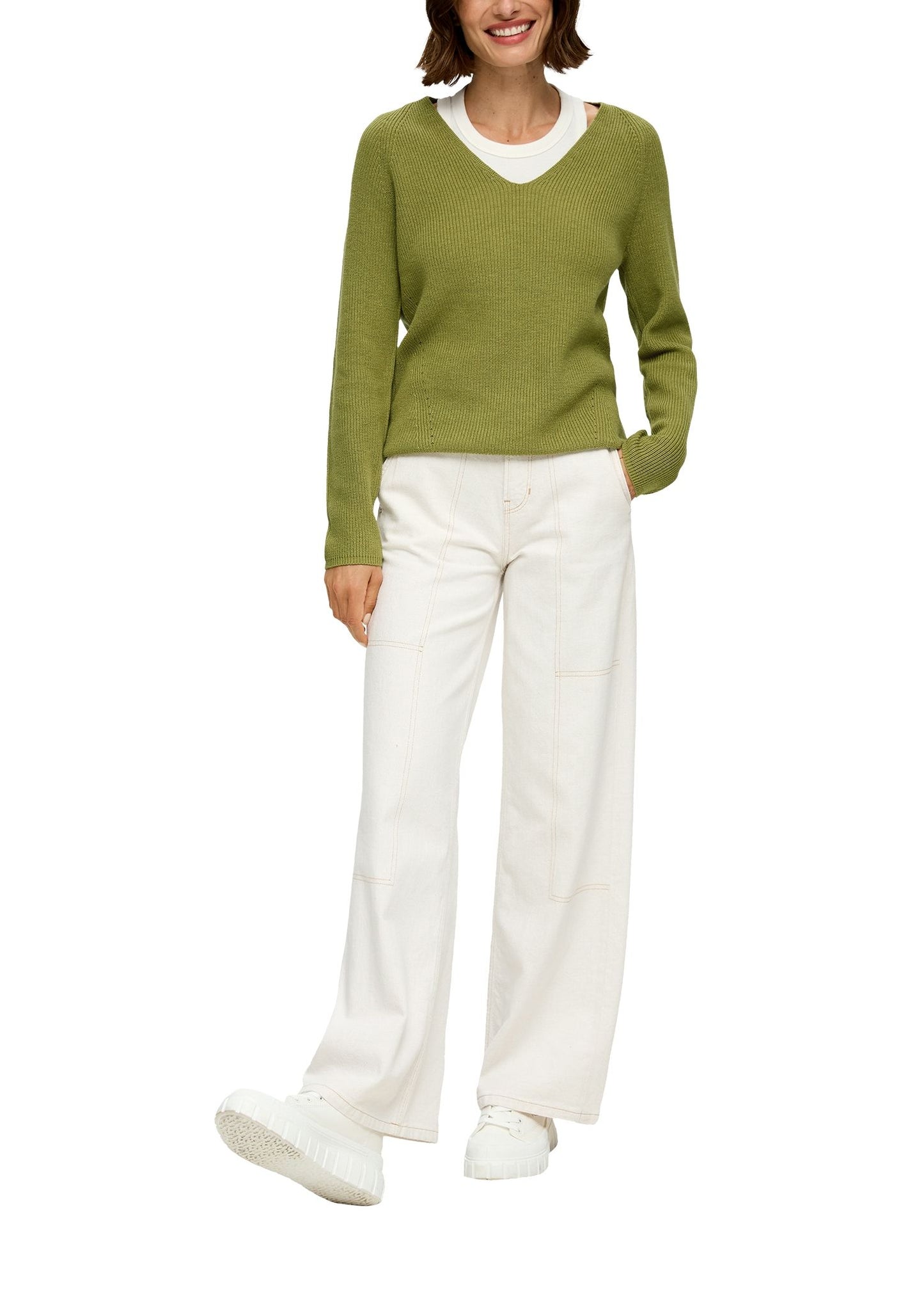 s.Oliver Damen Strickpullover grün