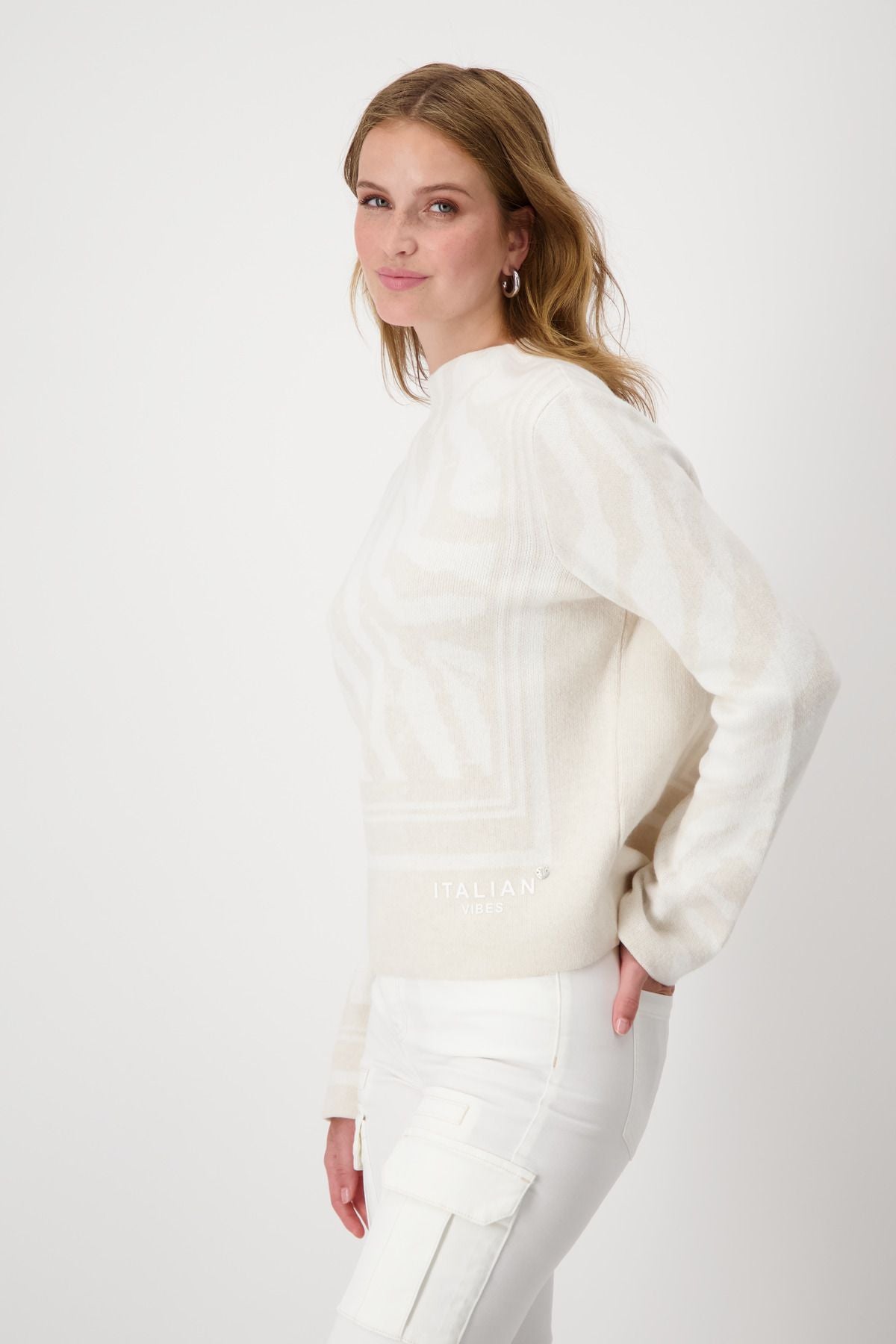 Monari Damen Pullover weiß