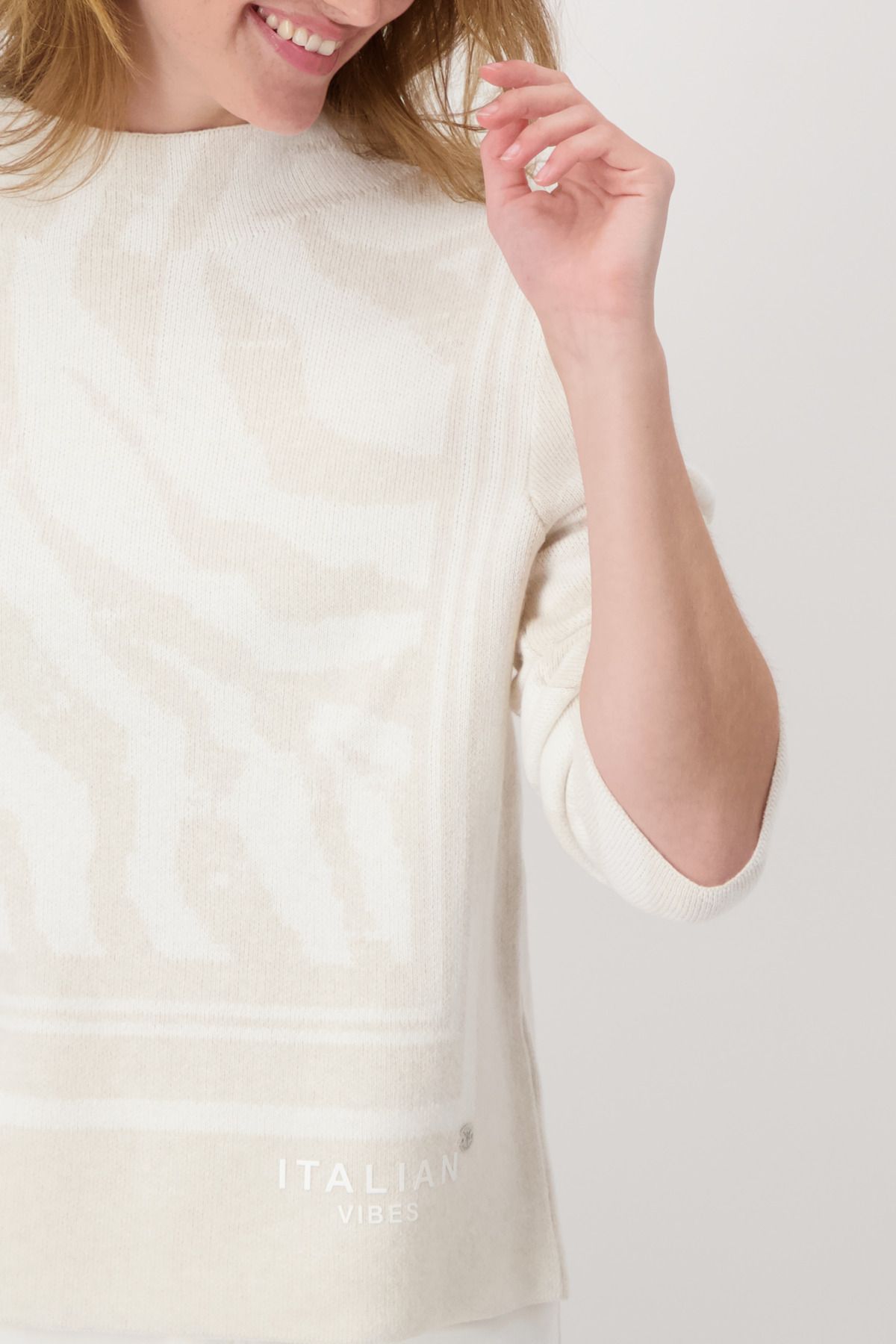 Monari Damen Pullover weiß