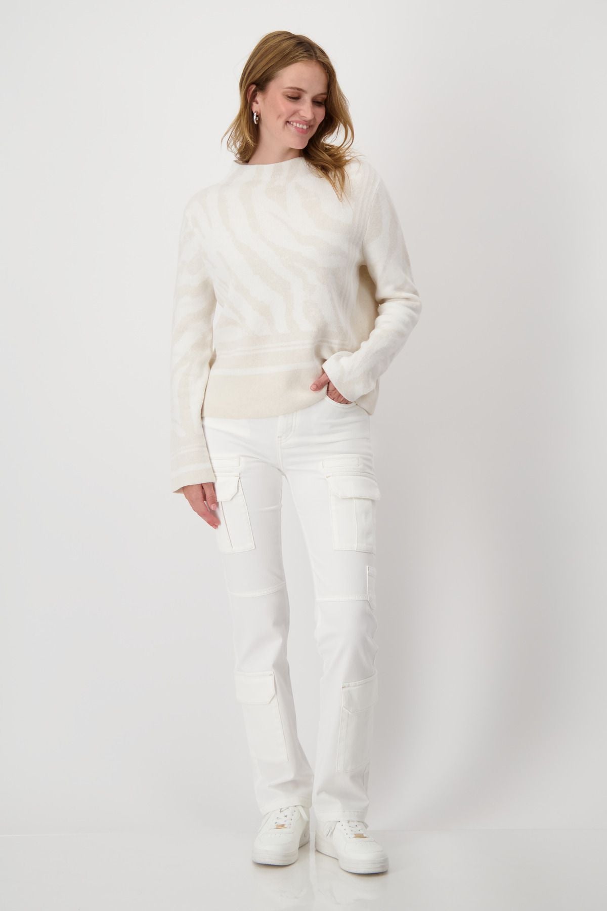 Monari Damen Pullover weiß