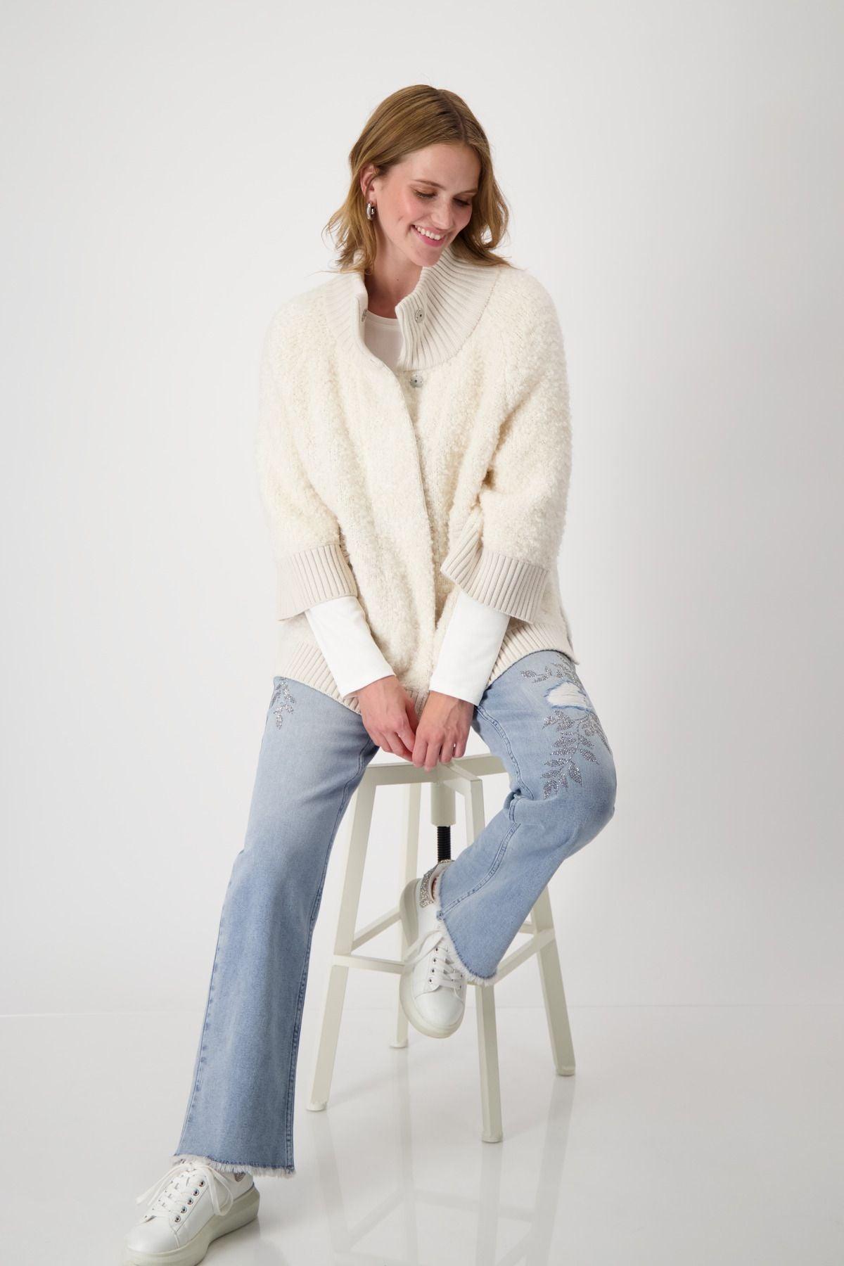 Monari Damen Strickjacke beige