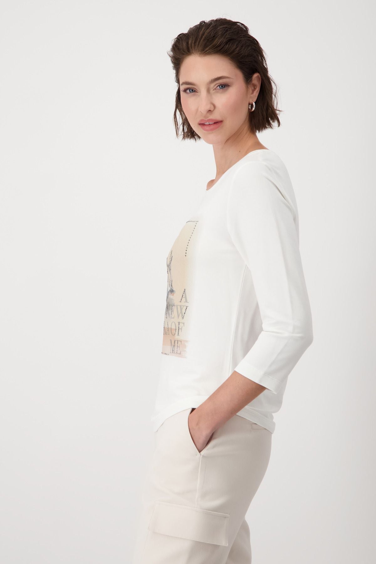 Monari Damen Longsleeve weiß