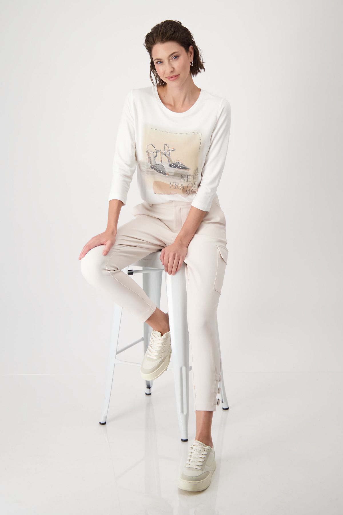 Monari Damen Longsleeve weiß