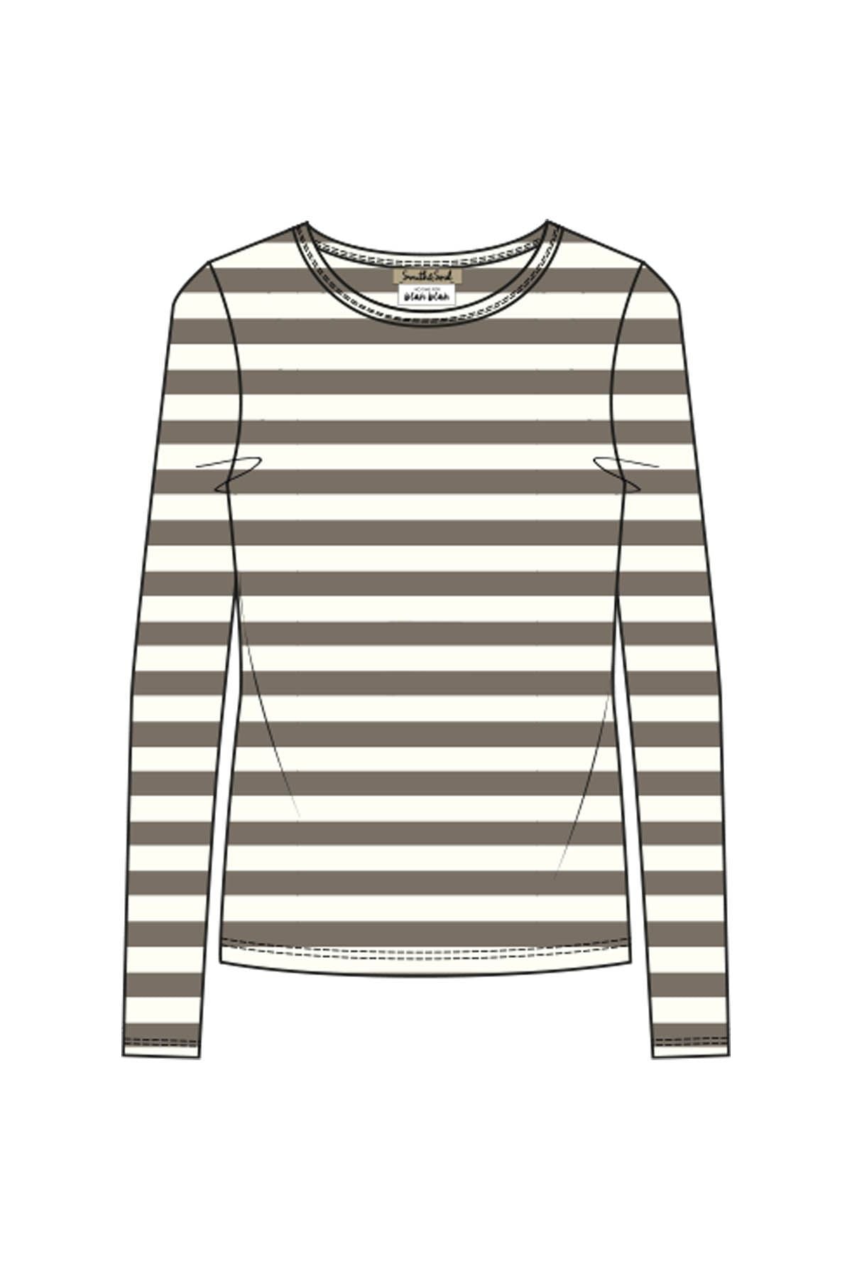 Smith&Soul Longsleeve gestreift beige