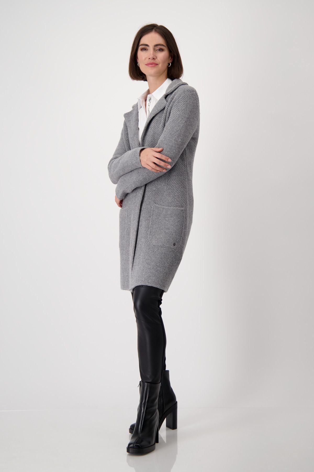 Monari Damen Strickjacke grau