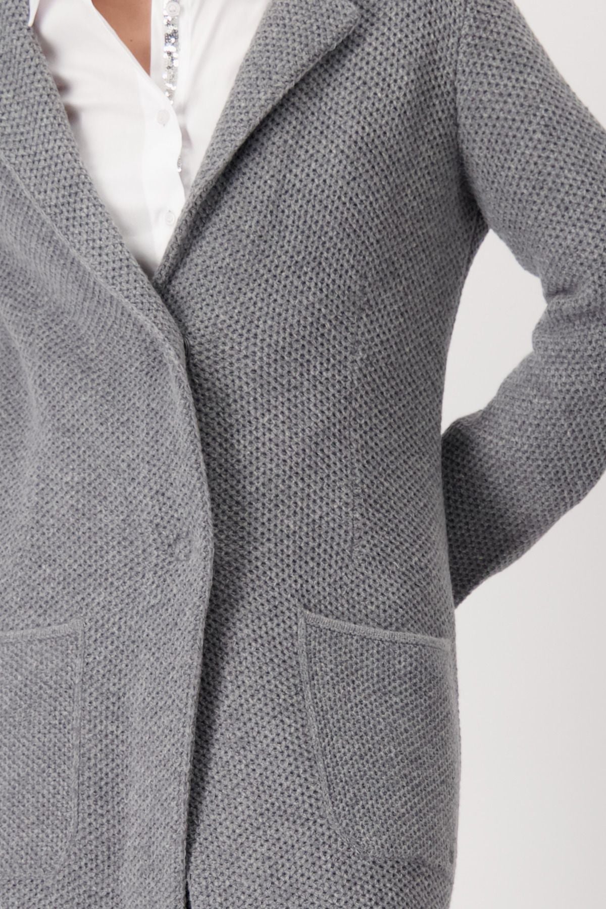 Monari Damen Strickjacke grau