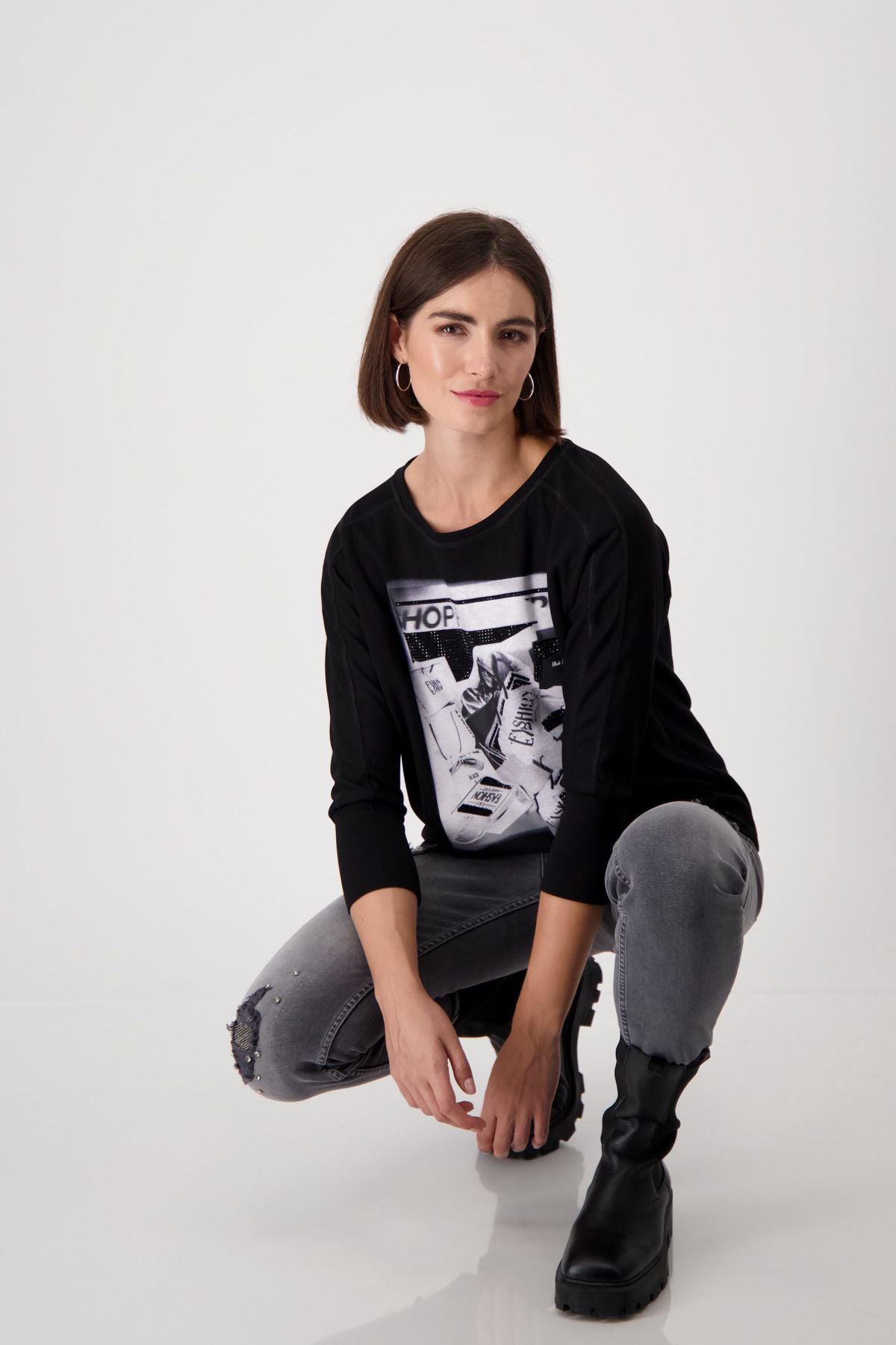 Monari Damen Sweatshirt schwarz