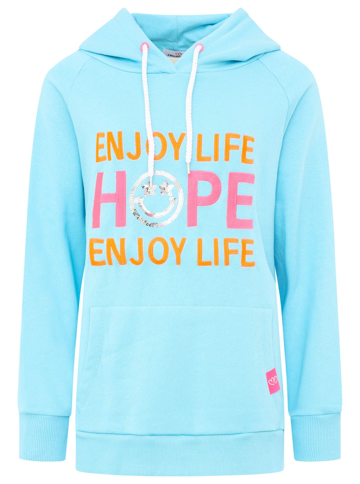 Zwillingsherz Damen Pullover Enjoy Life Hope blau