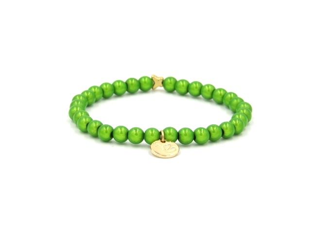 Ella in Love Damen Perlenarmband 6mm grün