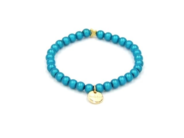Ella in Love Damen Perlenarmband 6mm blau