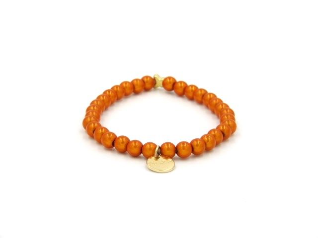 Ella in Love Damen Perlenarmband 6mm orange
